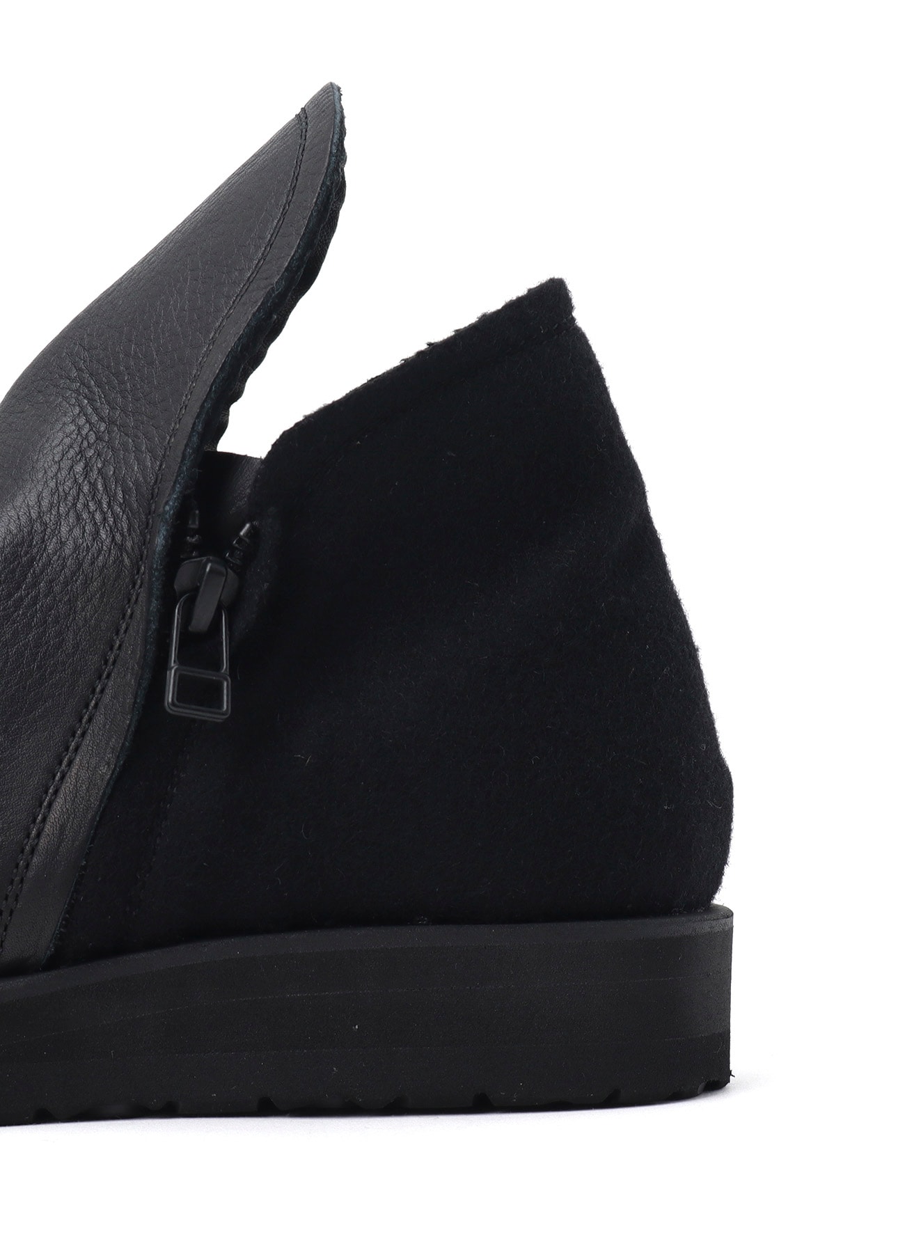 SHRINKED MELTON DOUBLE SIDE ZIP BOOTS