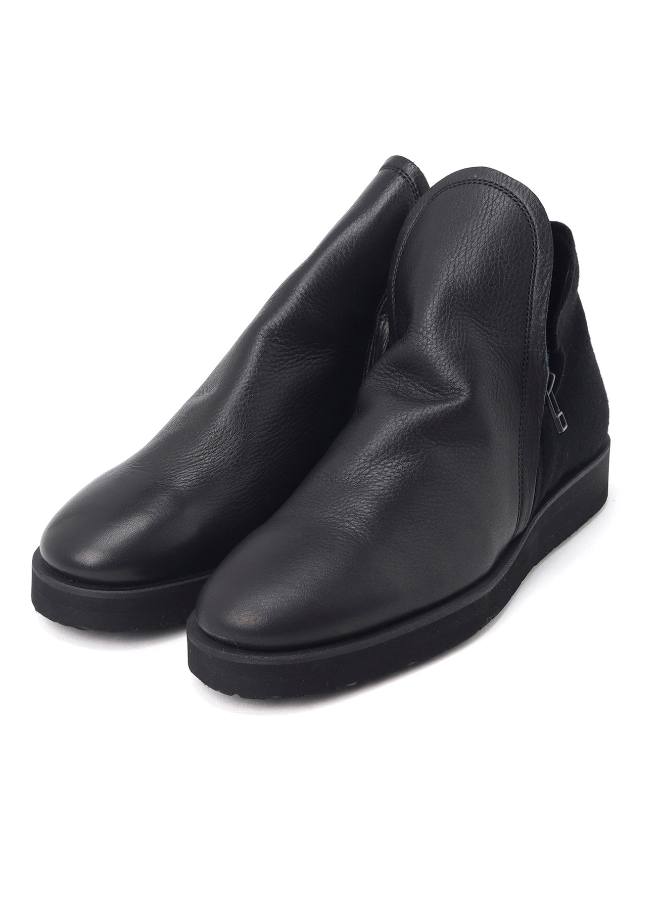 SHRINKED MELTON DOUBLE SIDE ZIP BOOTS
