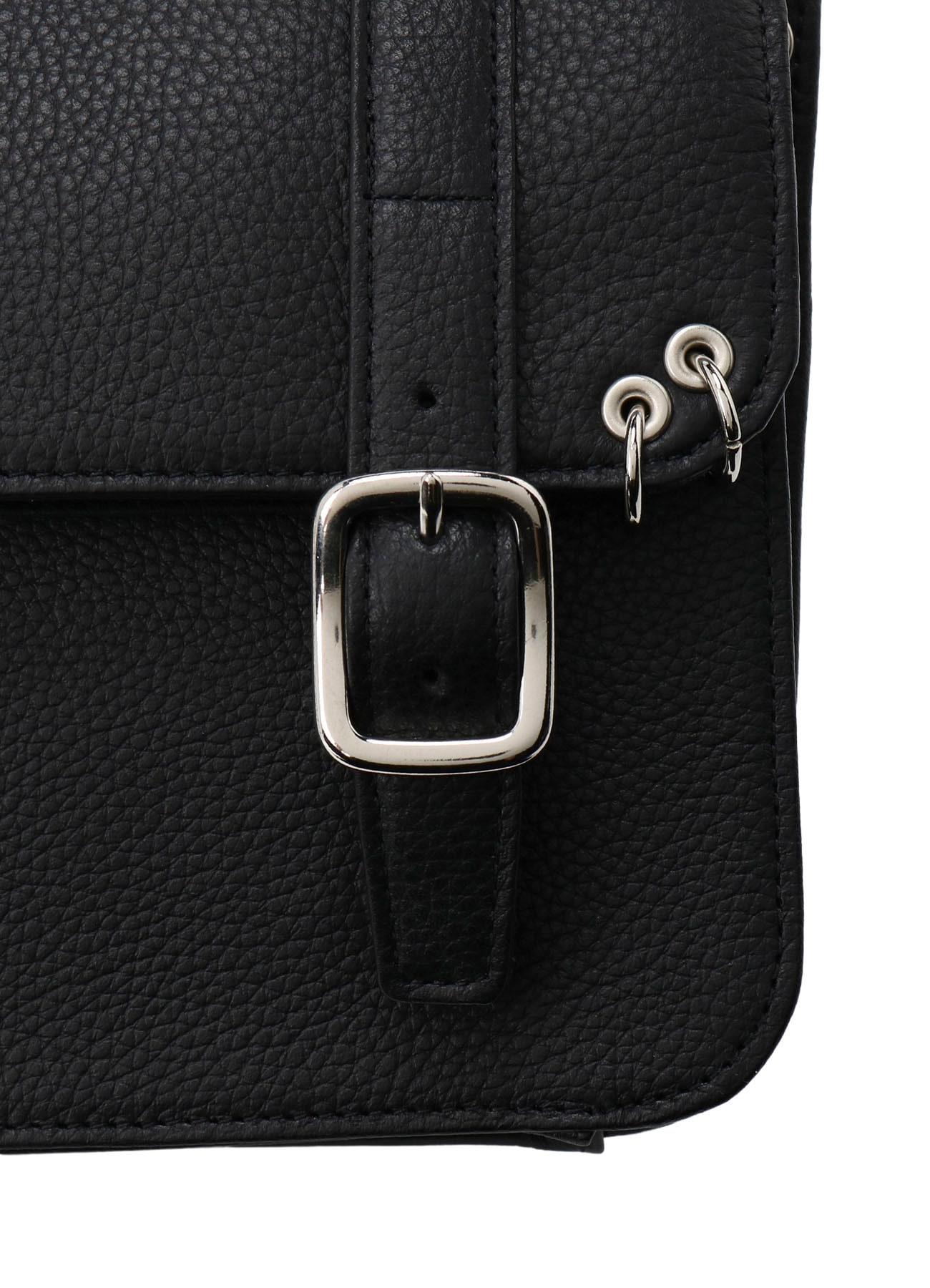 SHRINKED LEATHER FLAP MINI SHOULDER BAG
