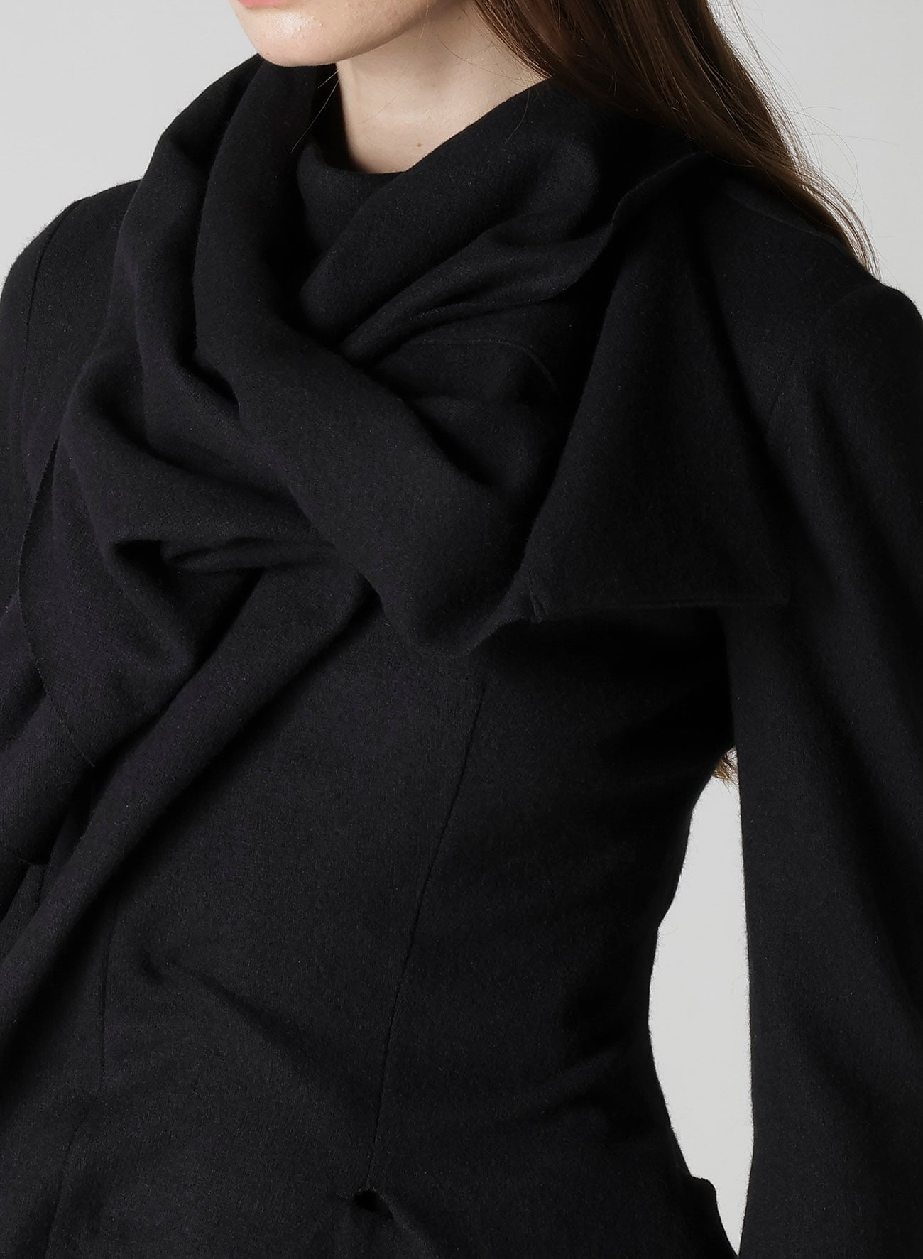 SOFT WOLLEN 1/14 STOLE DETAIL JACKET