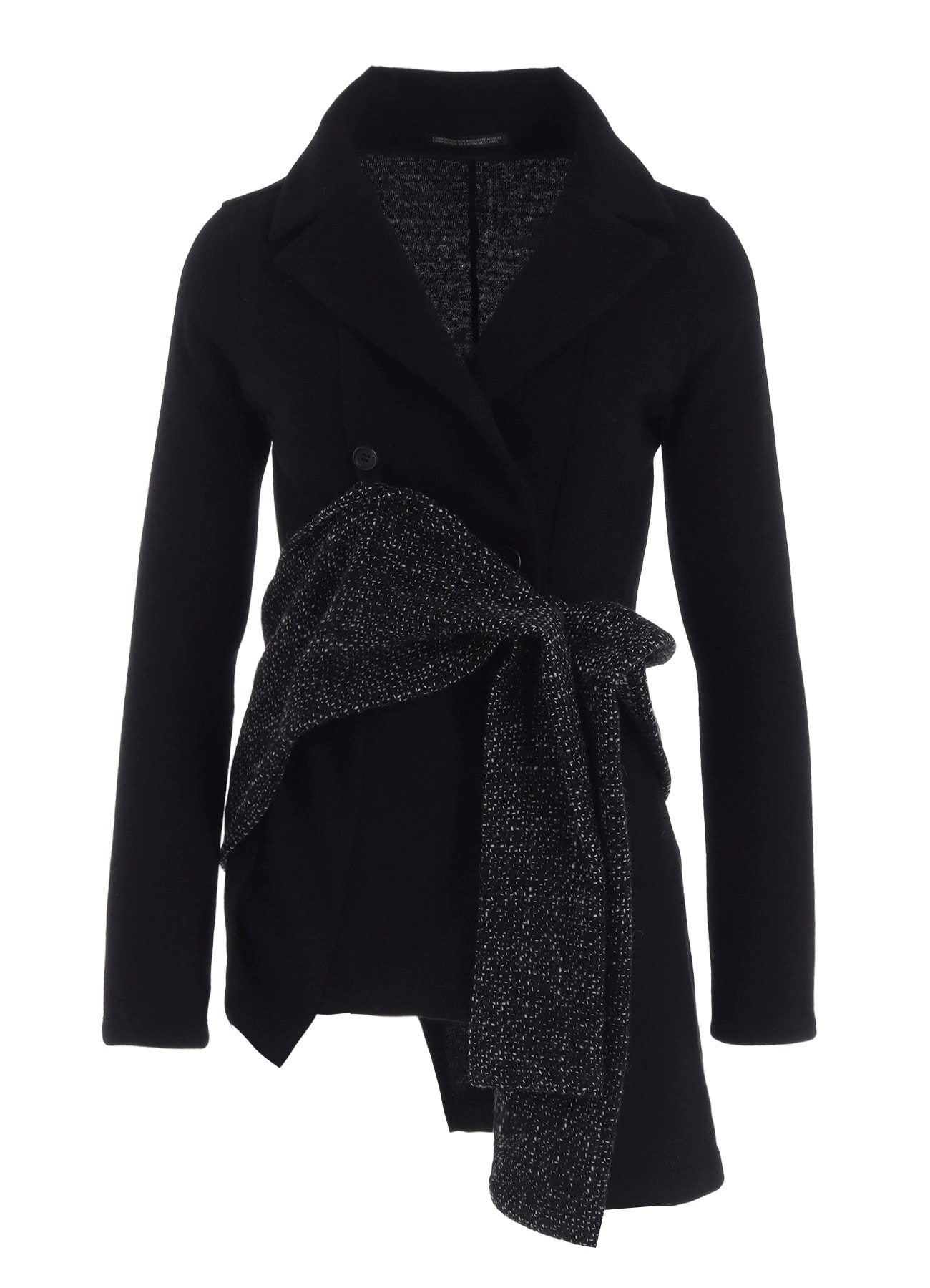 SOFT WOLLEN 1/14 FABRIC COMBI O COLLAR JACKET
