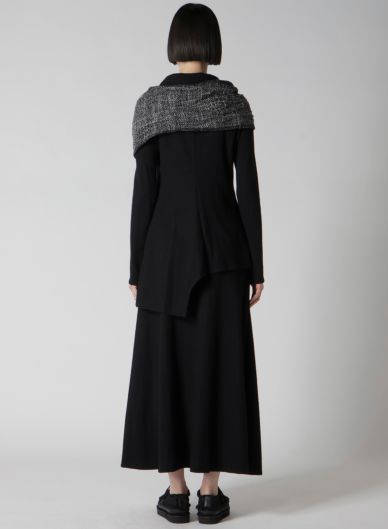 SOFT WOLLEN 1/14 FABRIC COMBI O COLLAR JACKET