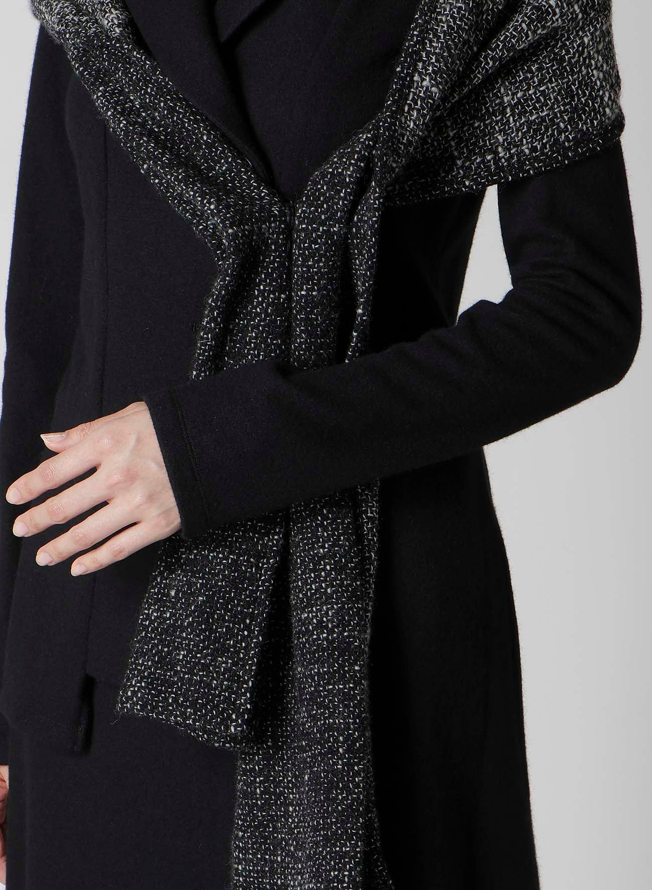 SOFT WOLLEN 1/14 FABRIC COMBI O COLLAR JACKET