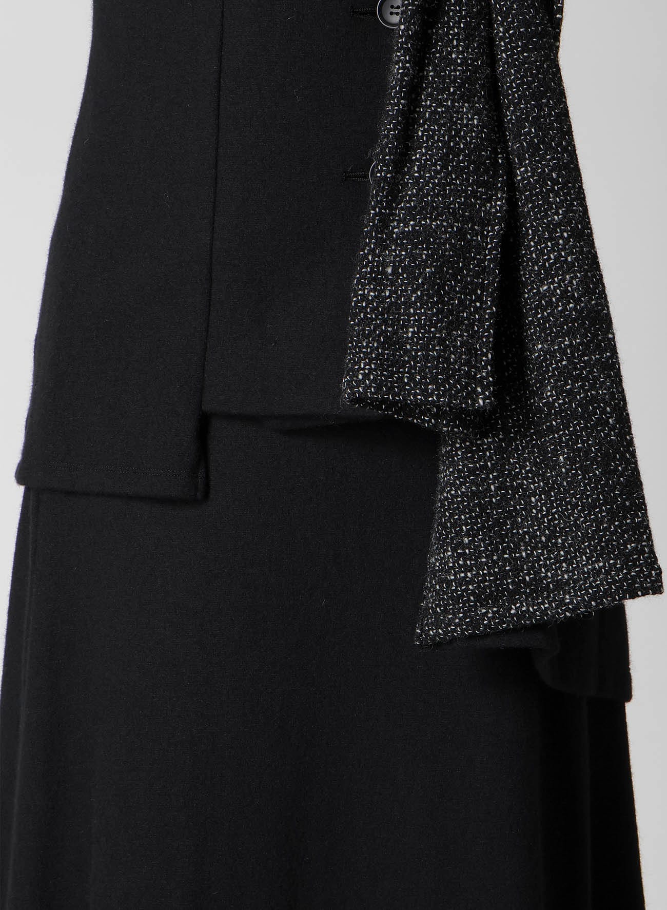 SOFT WOLLEN 1/14 FABRIC COMBI O COLLAR JACKET