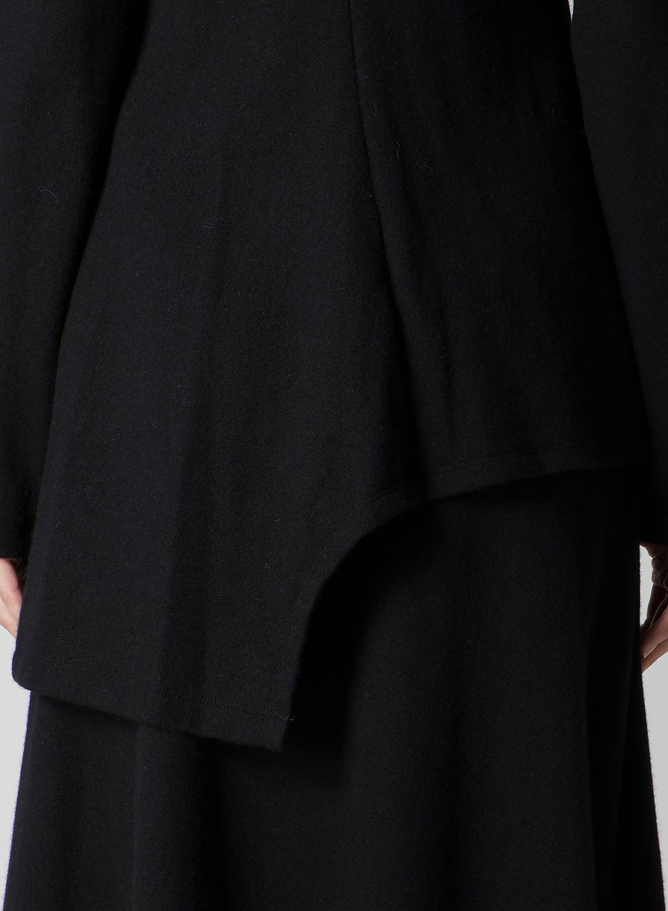 SOFT WOLLEN 1/14 FABRIC COMBI O COLLAR JACKET