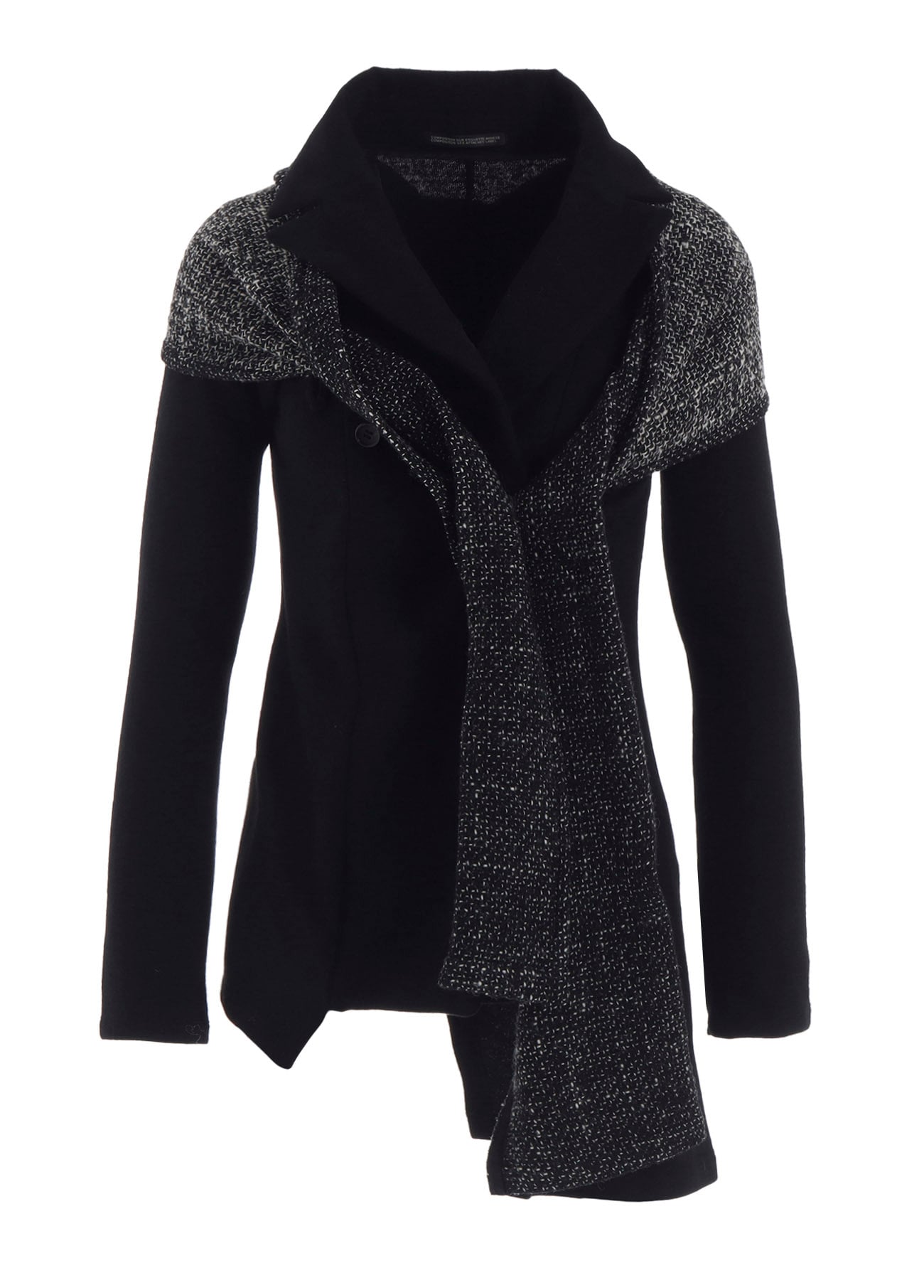 SOFT WOLLEN 1/14 FABRIC COMBI O COLLAR JACKET