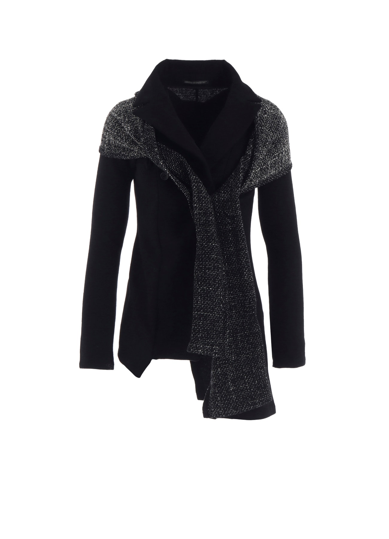 SOFT WOLLEN 1/14 FABRIC COMBI O COLLAR JACKET