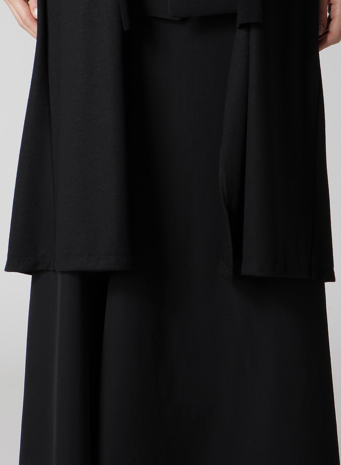 WASHABLE WOOL FABRIC COMBI LONG JACKET
