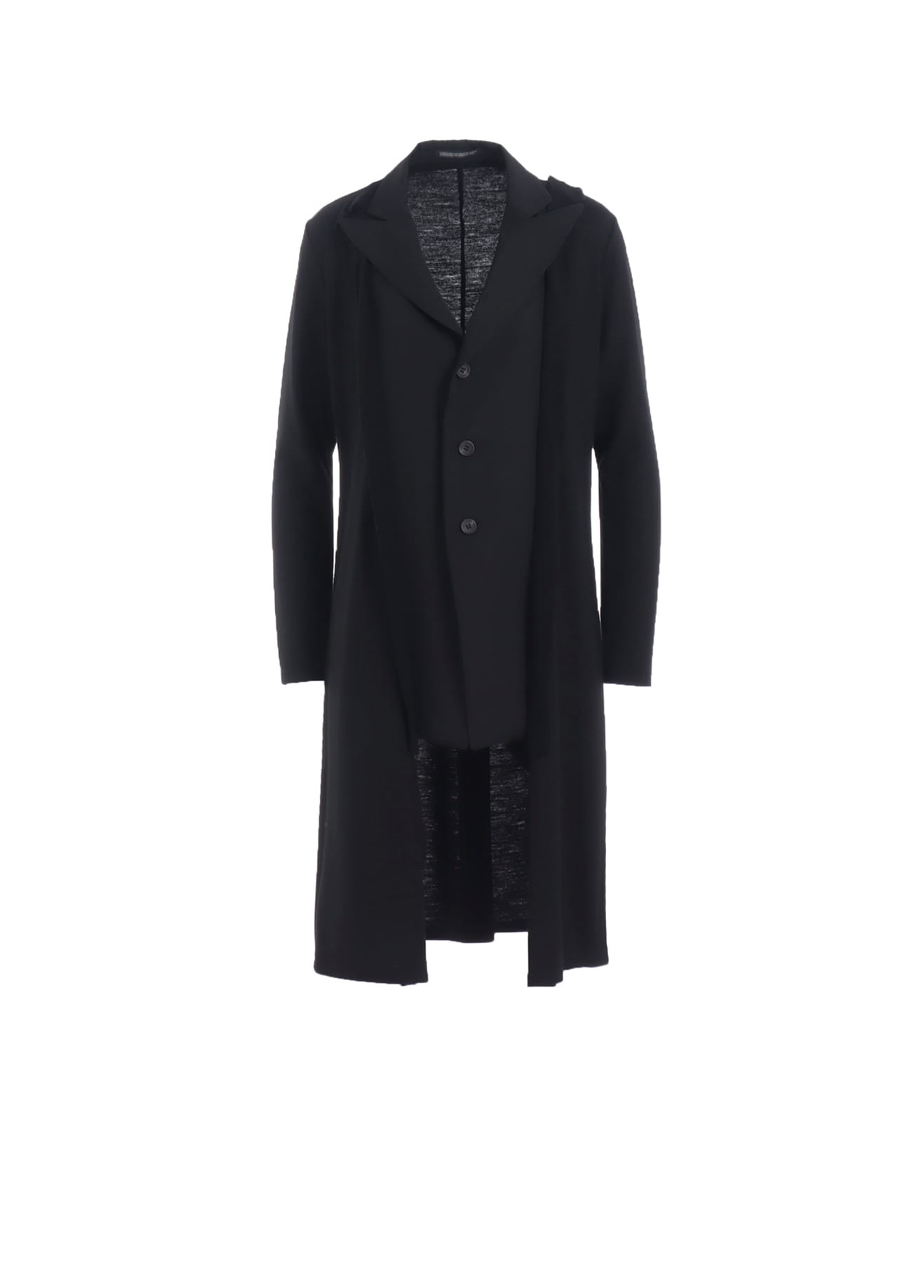 WASHABLE WOOL FABRIC COMBI LONG JACKET