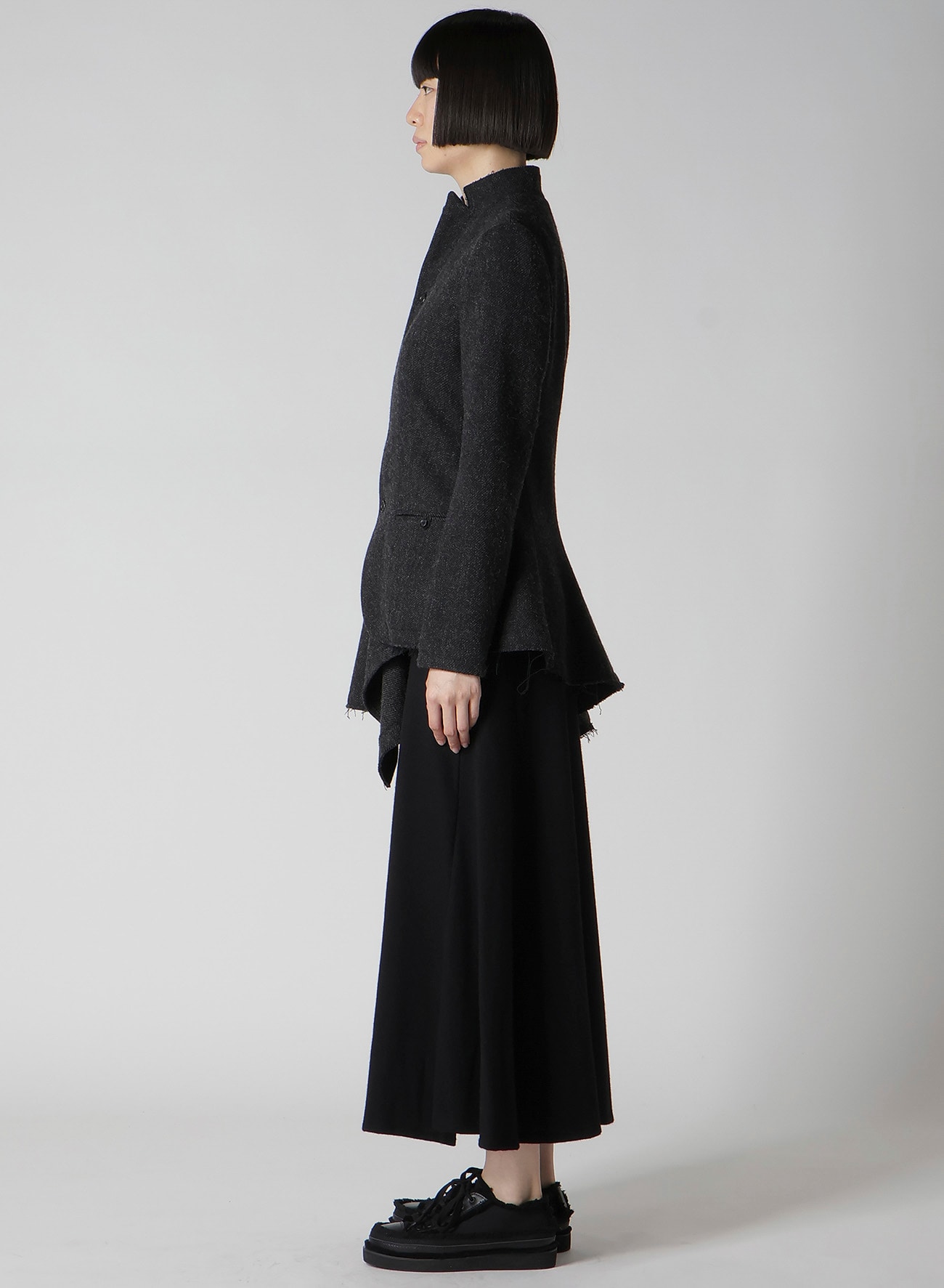 TWEED CLOTH R LONG STAND C JACKET