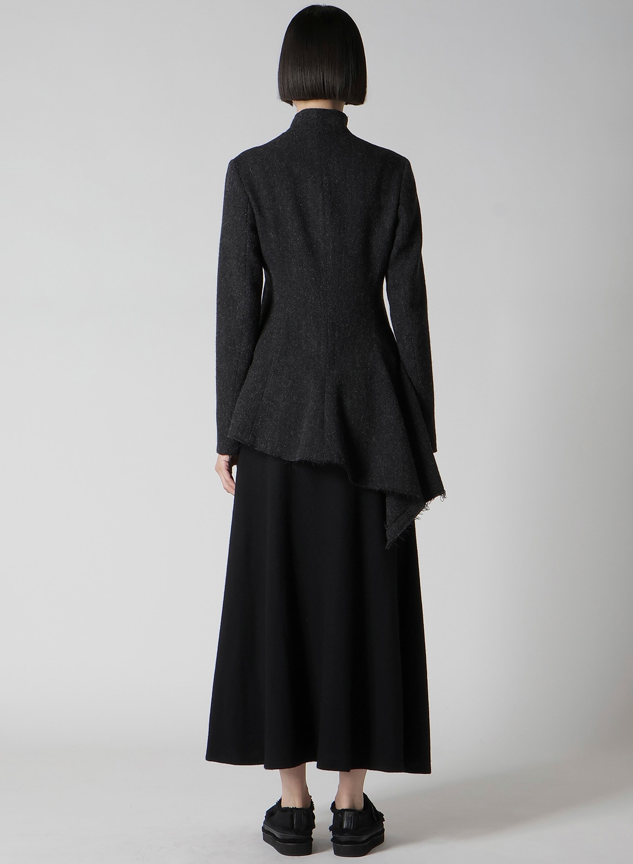 TWEED CLOTH R LONG STAND C JACKET