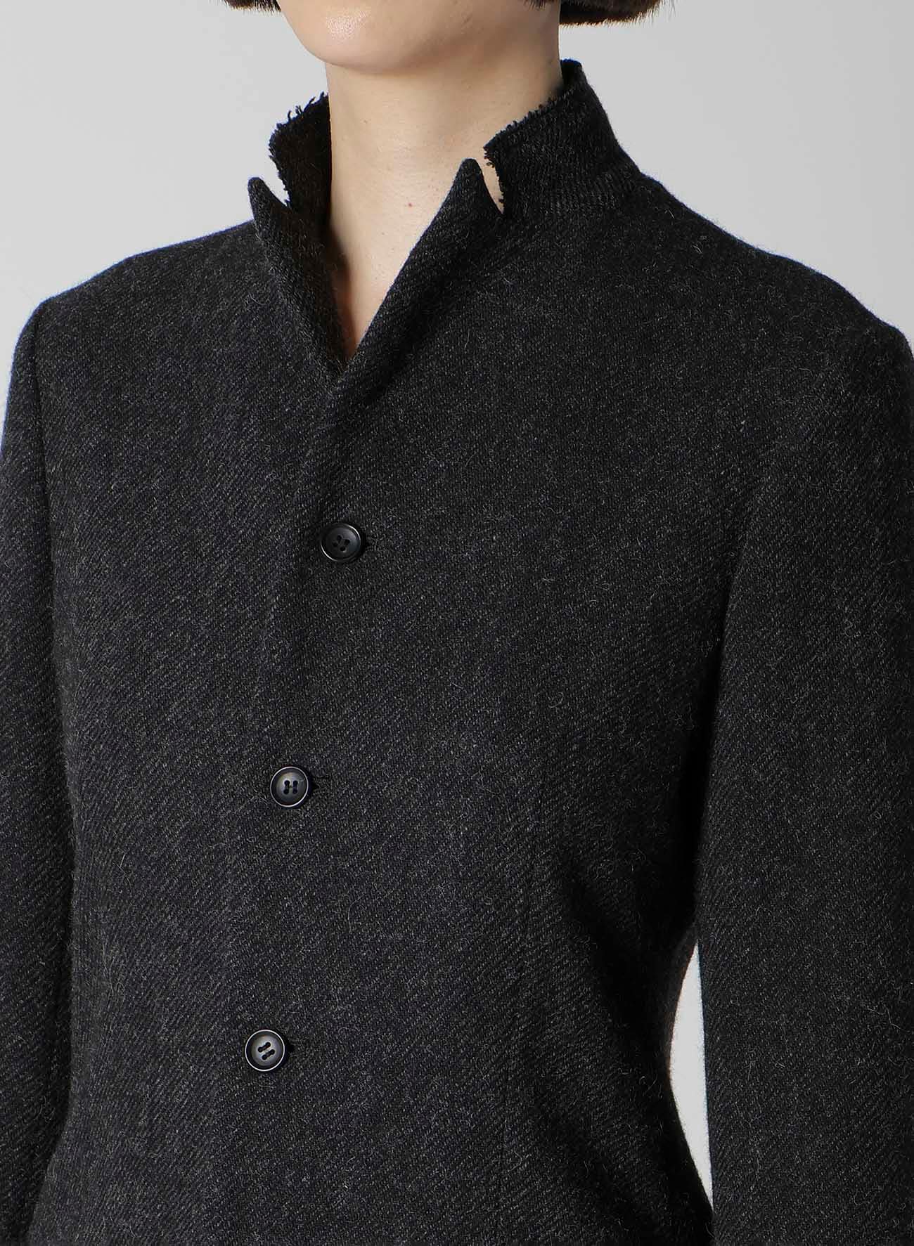 TWEED CLOTH R LONG STAND C JACKET