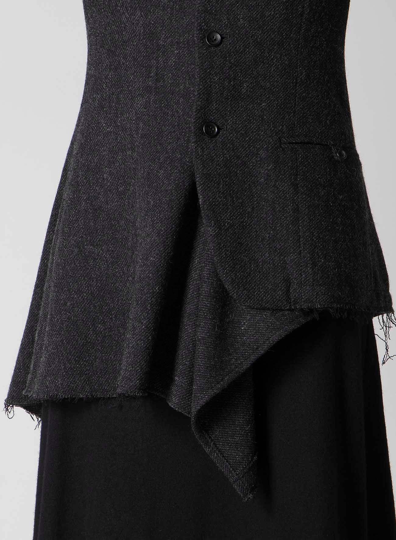 TWEED CLOTH R LONG STAND C JACKET