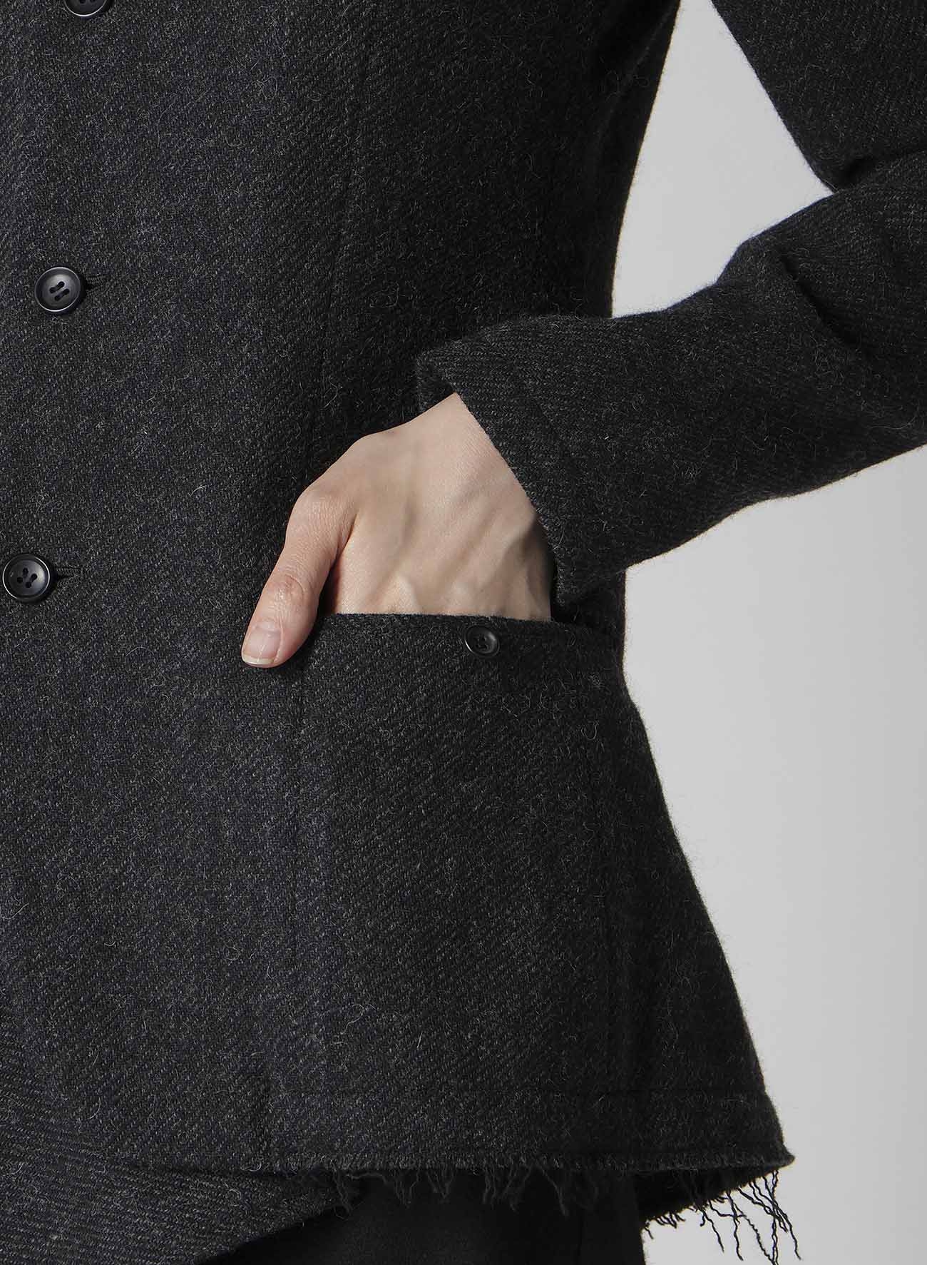 TWEED CLOTH R LONG STAND C JACKET