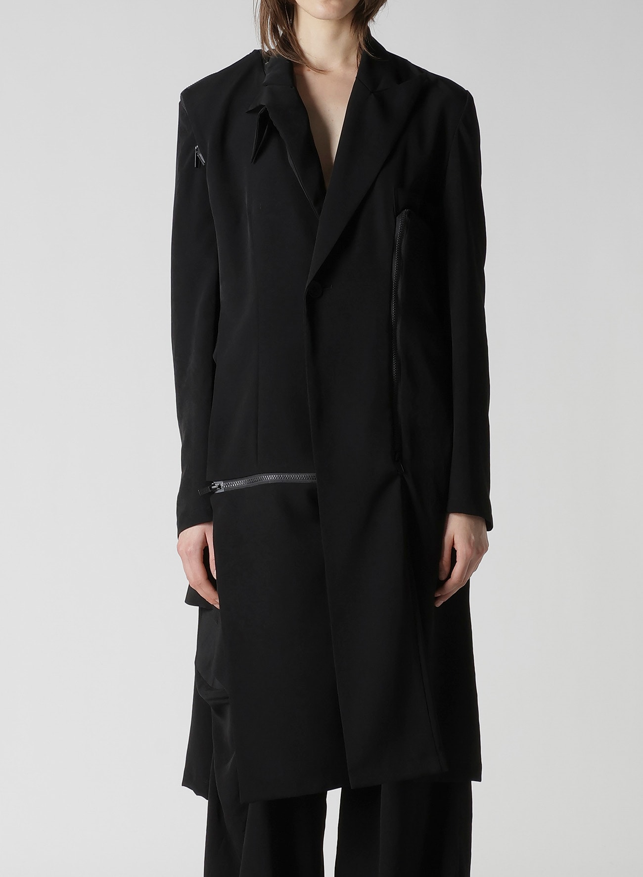 TA/PE CREPE DE CHINE ZIP DETAIL JACKET