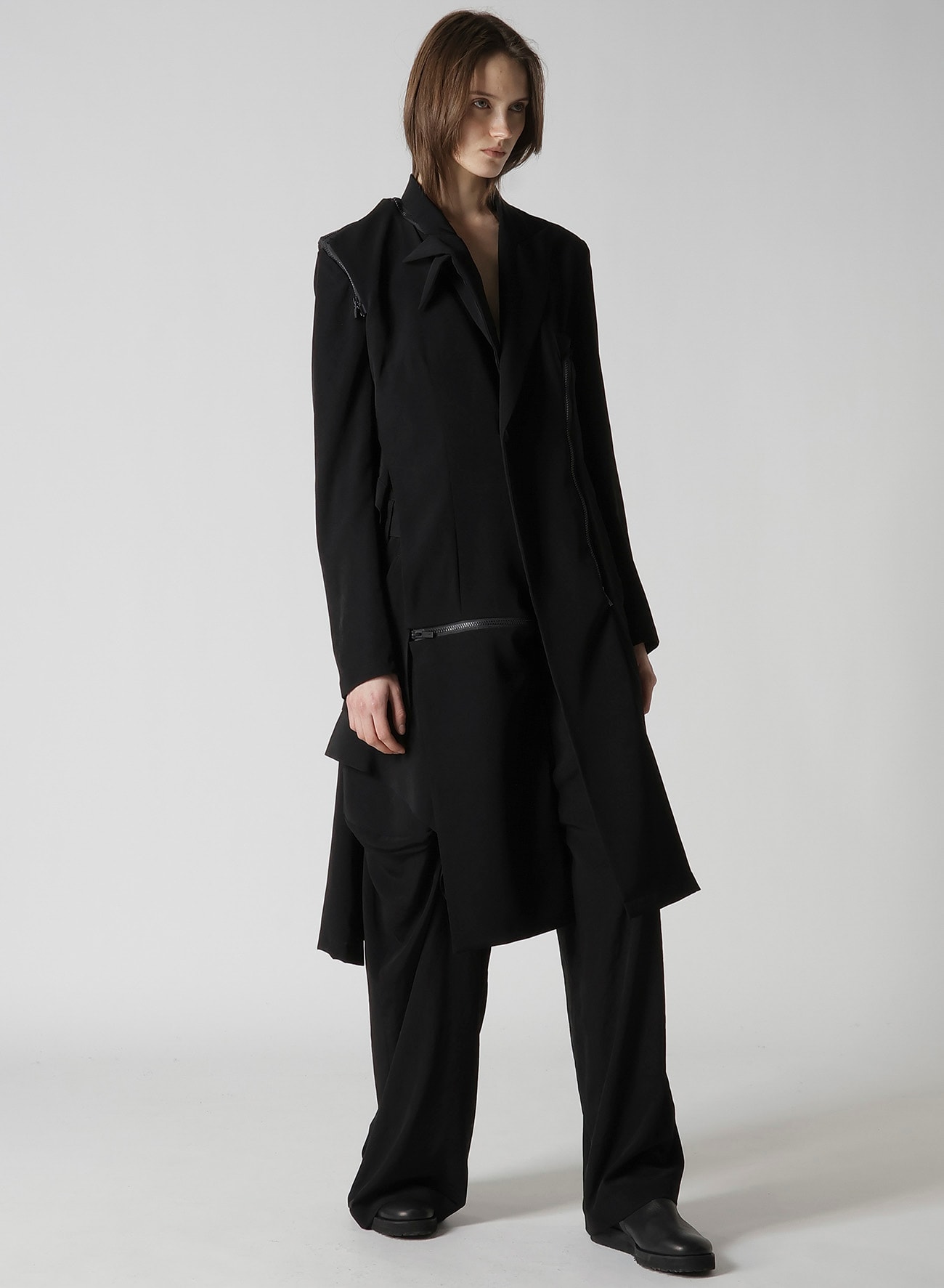 TA/PE CREPE DE CHINE ZIP DETAIL JACKET