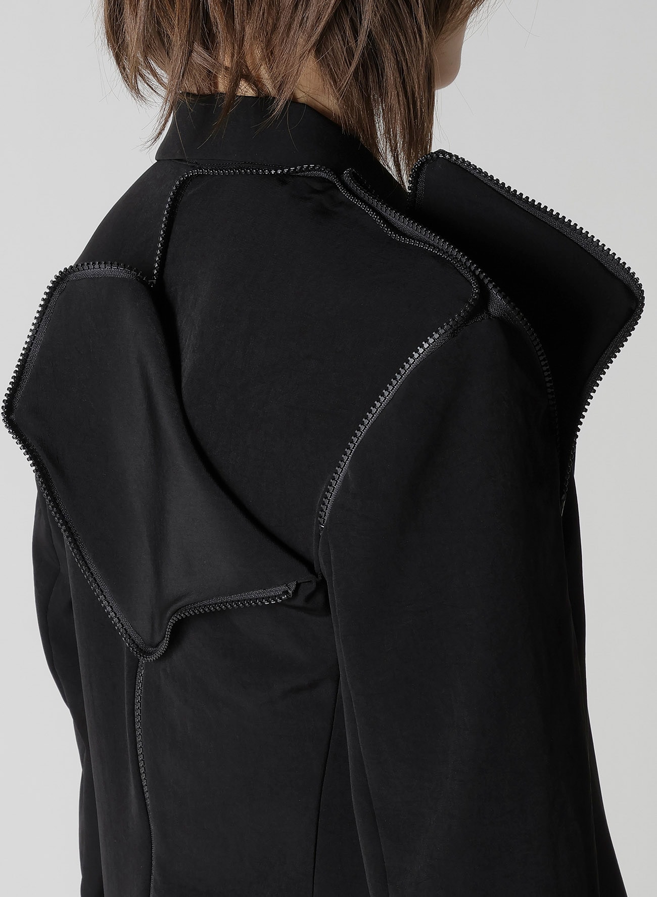 TA/PE CREPE DE CHINE ZIP DETAIL JACKET