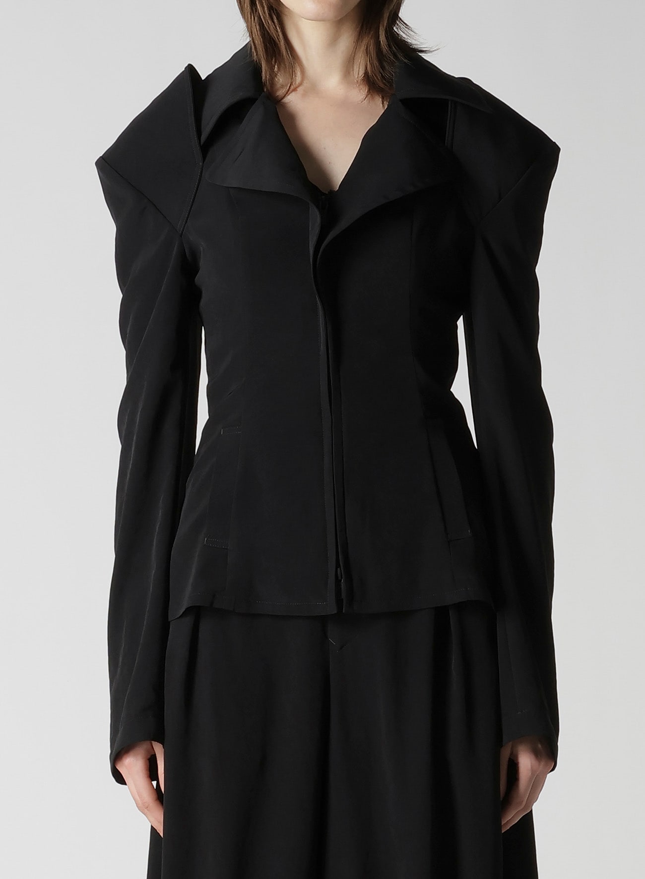 TA/PE CREPE DE CHINE O SHOULDER JACKET