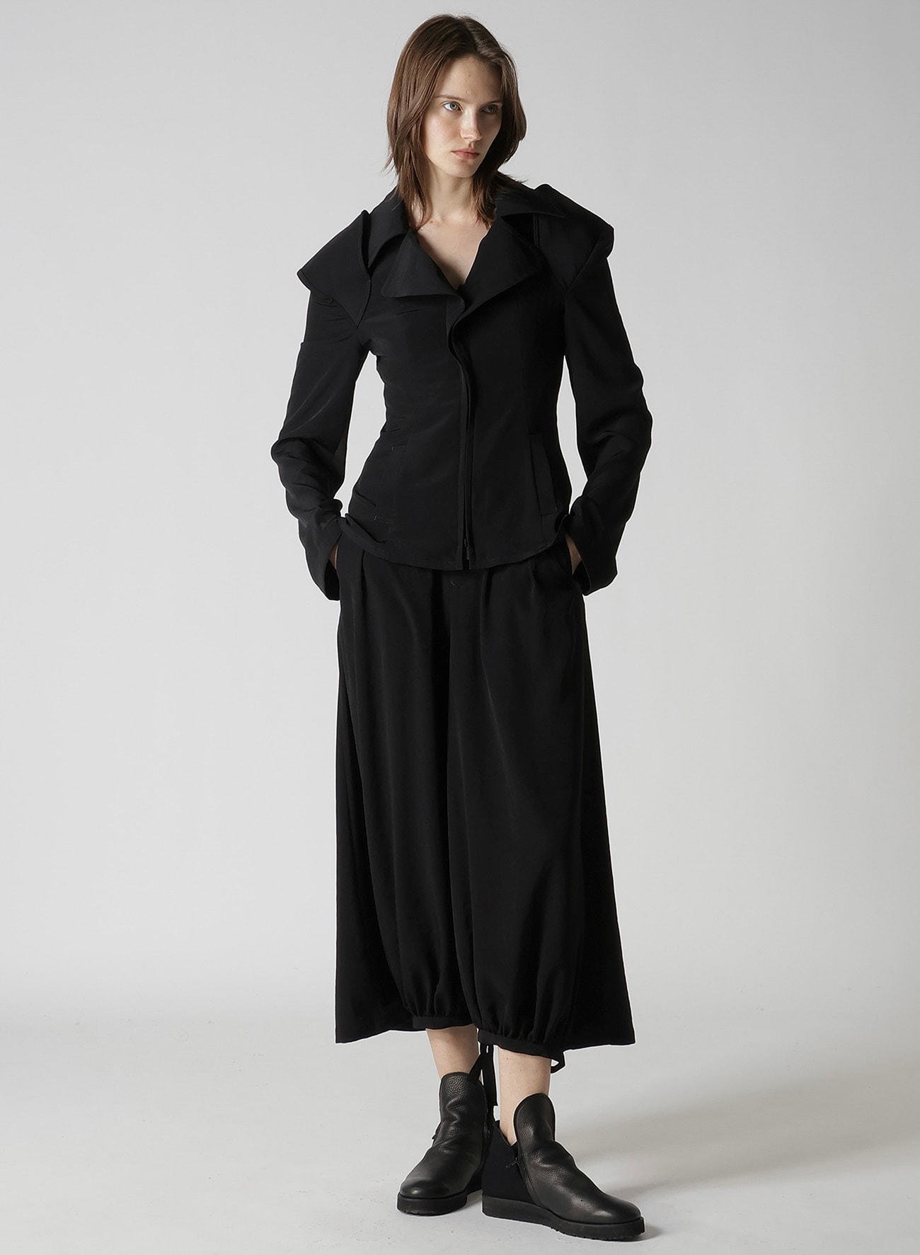 TA/PE CREPE DE CHINE O SHOULDER JACKET