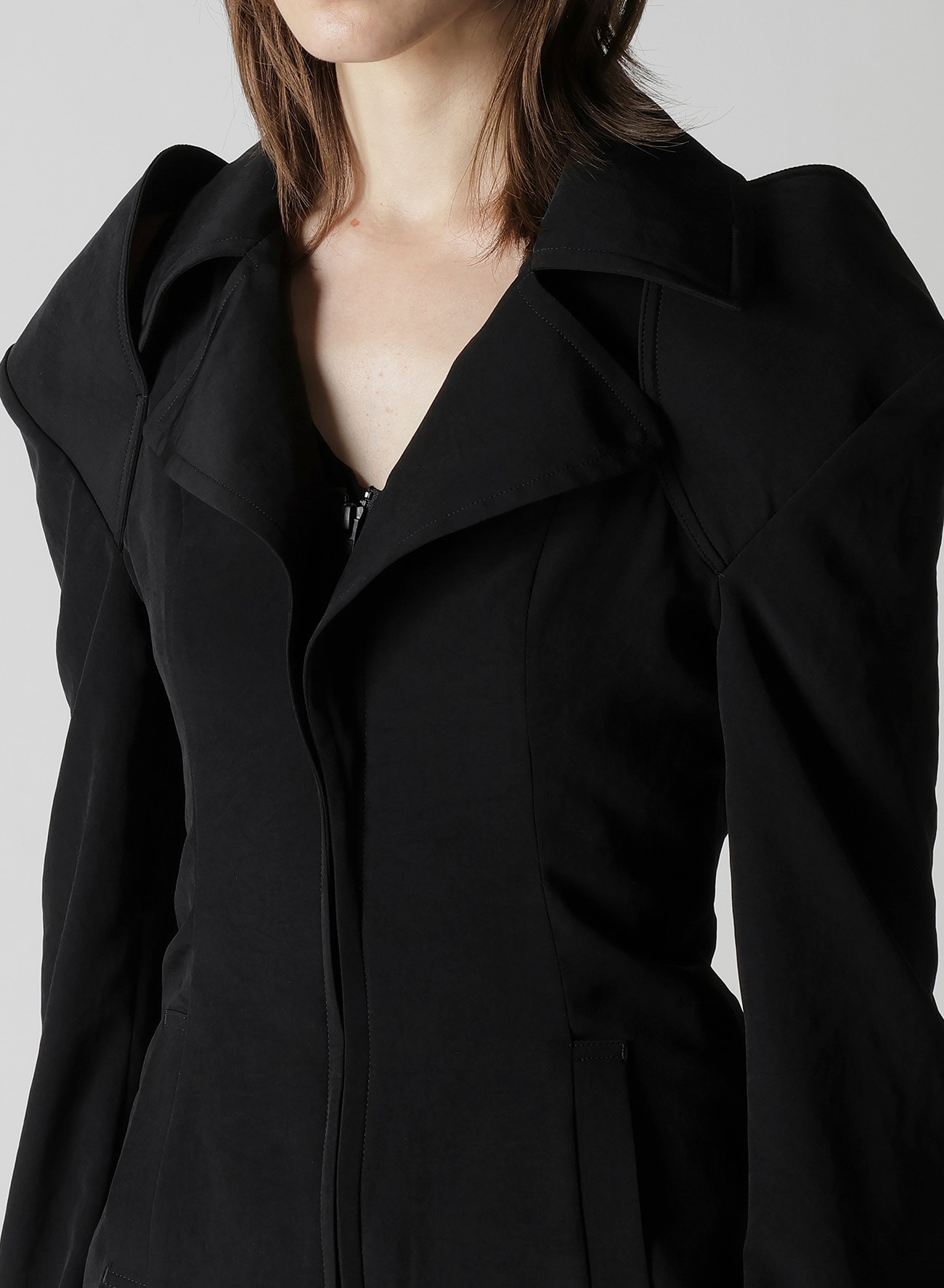 TA/PE CREPE DE CHINE O SHOULDER JACKET