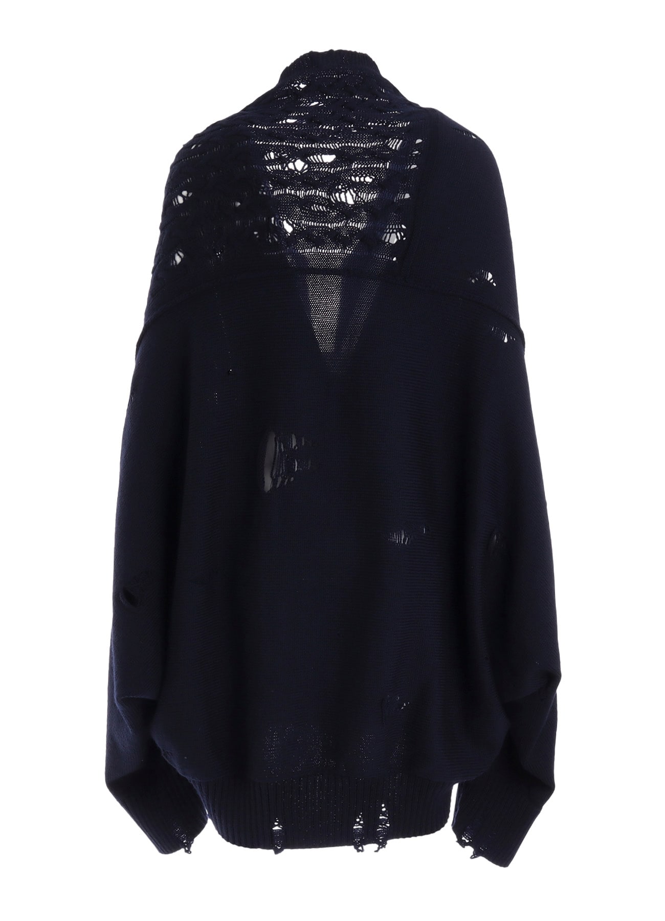 5G1P COMBINATION PATTERN DAMAGED DETAIL CARDIGAN