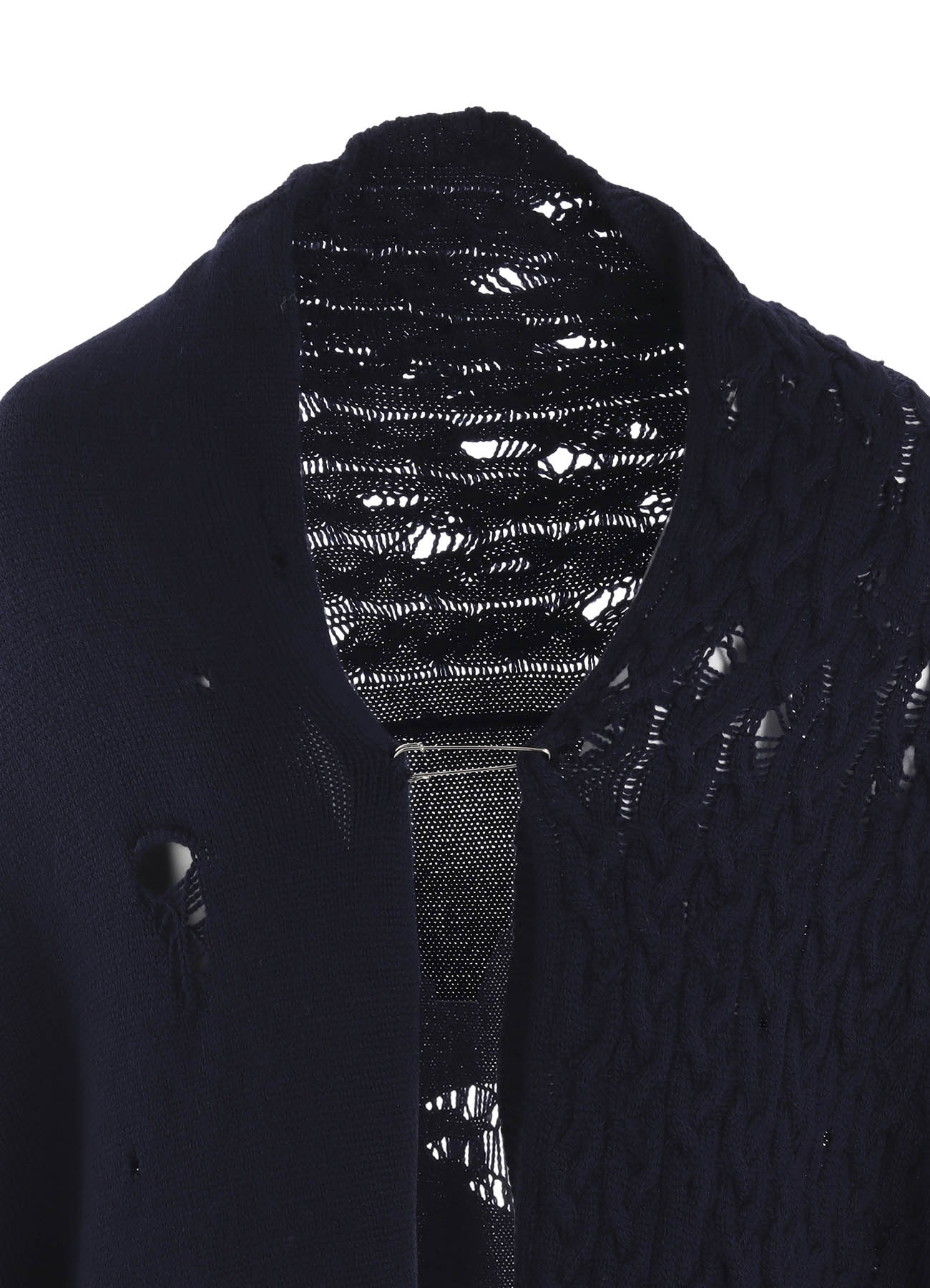 5G1P COMBINATION PATTERN DAMAGED DETAIL CARDIGAN