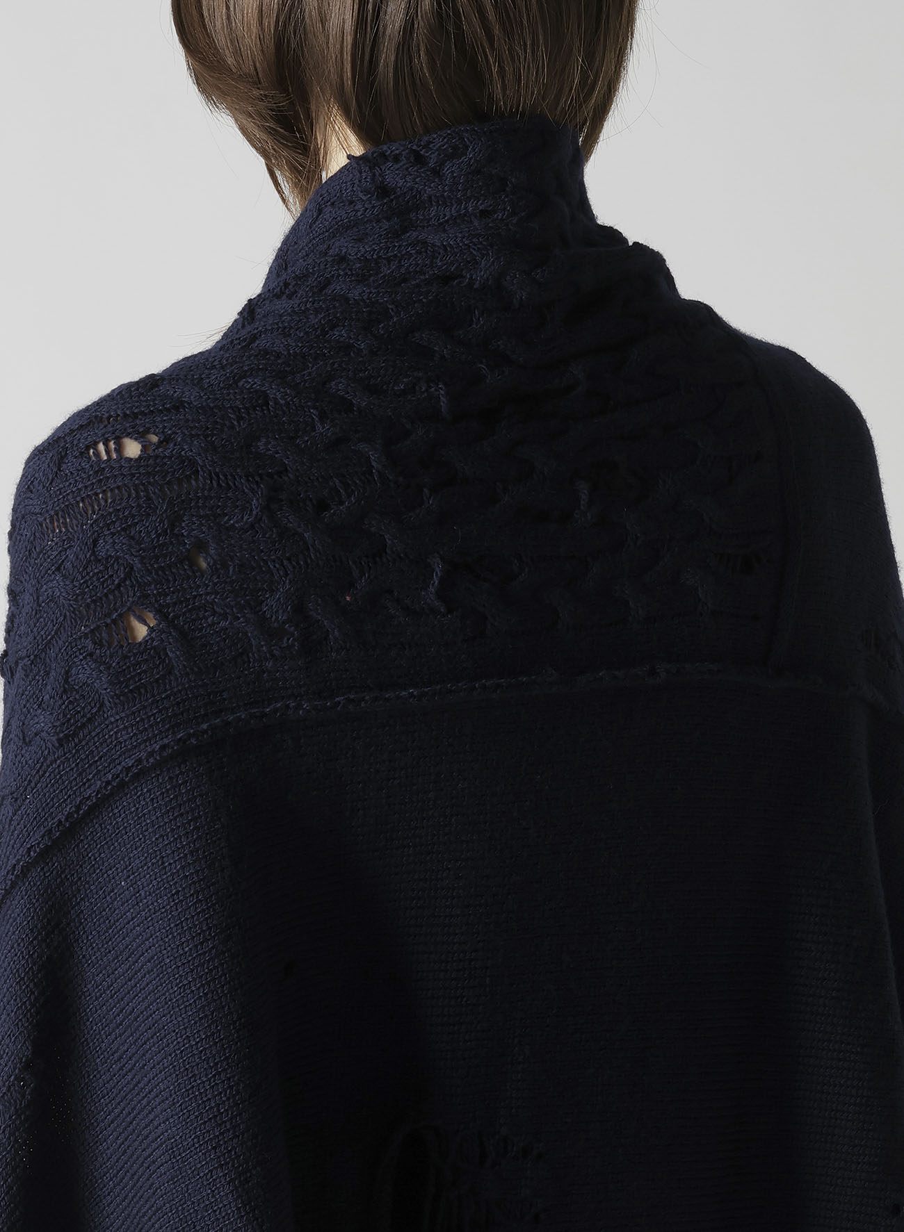 5G1P COMBINATION PATTERN DAMAGED DETAIL CARDIGAN
