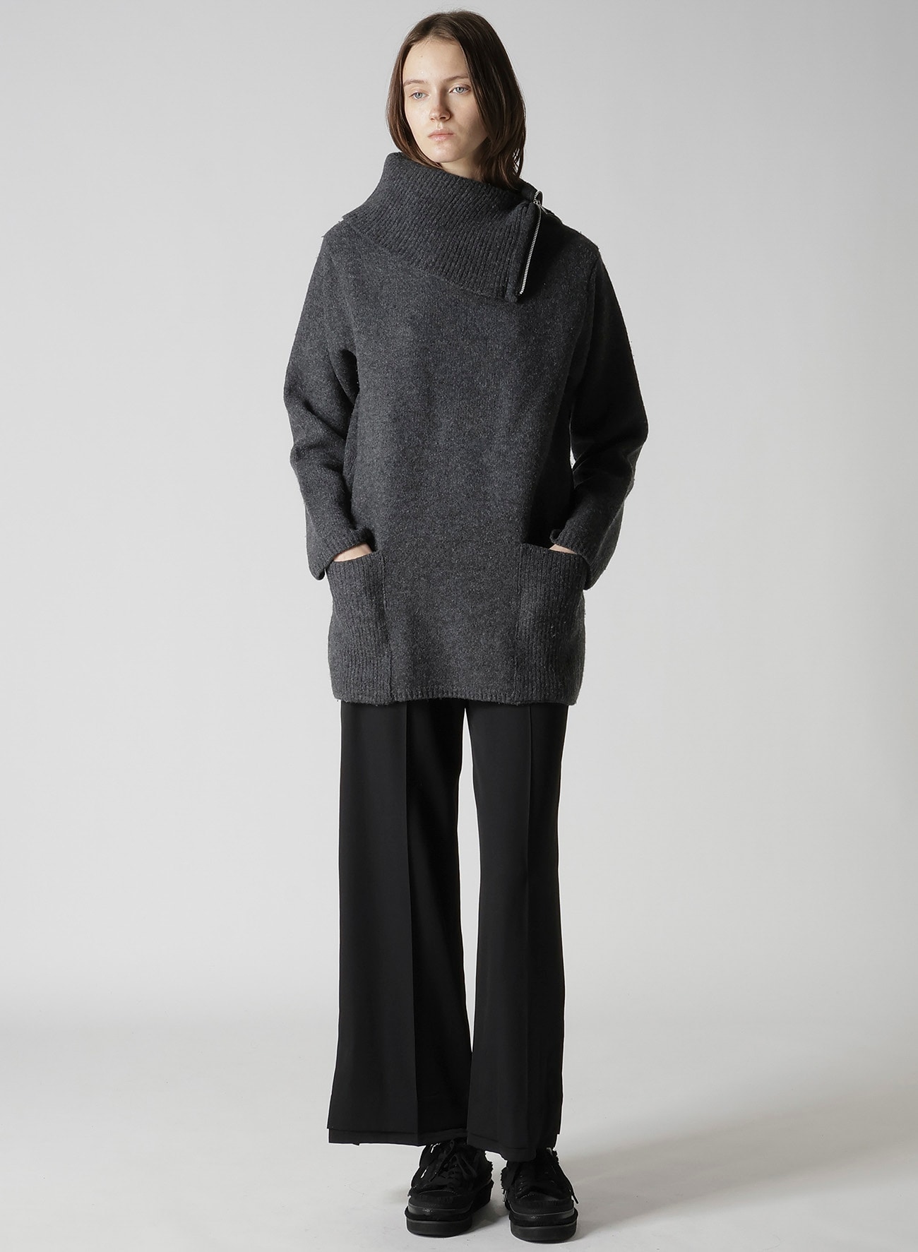 5G3P PLAIN STITCH 1x1 RIB BIG HIGH NECK PO