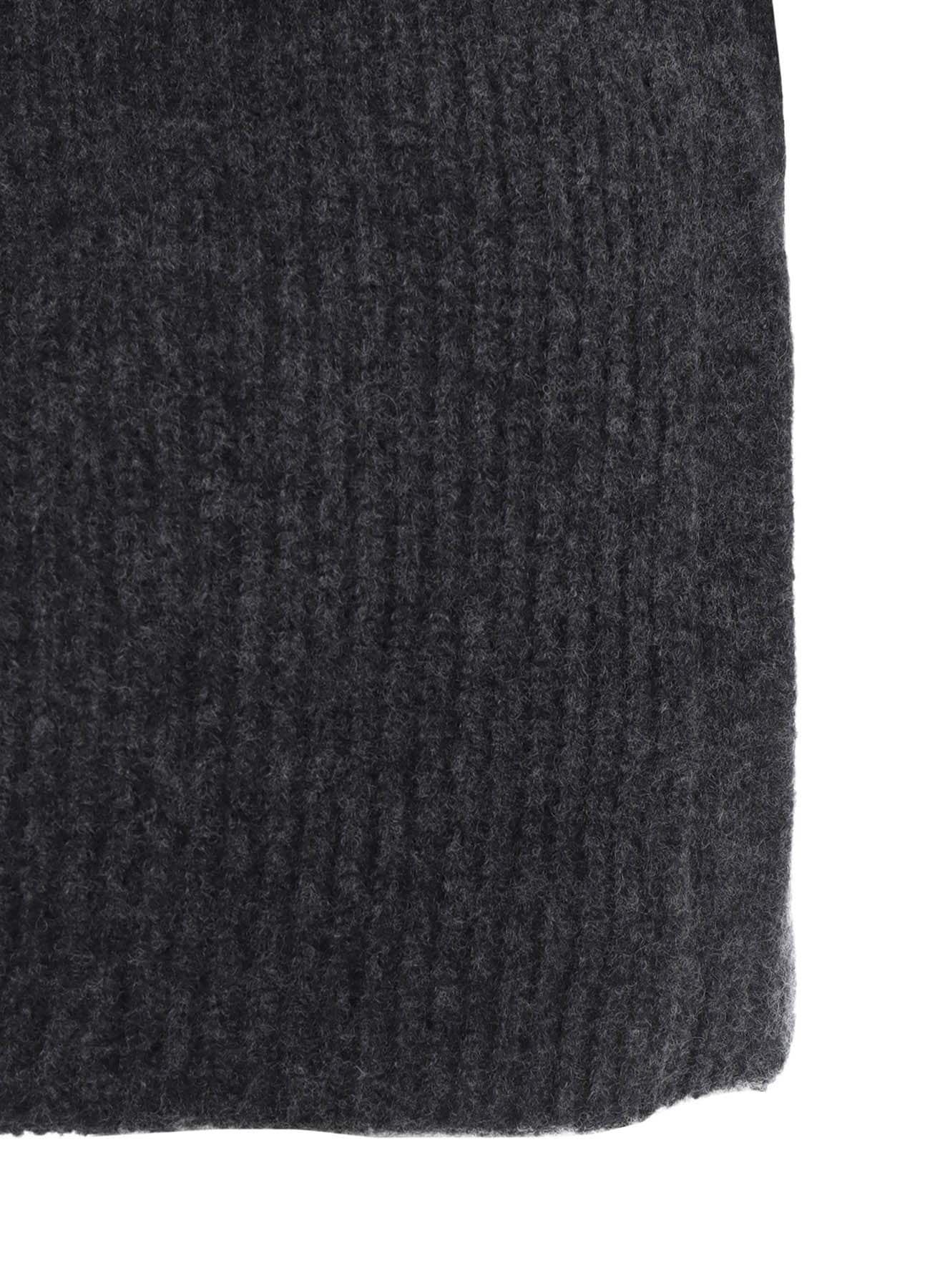 5G3P PLAIN STITCH 1x1 RIB BIG HIGH NECK ZIP CARDIGAN
