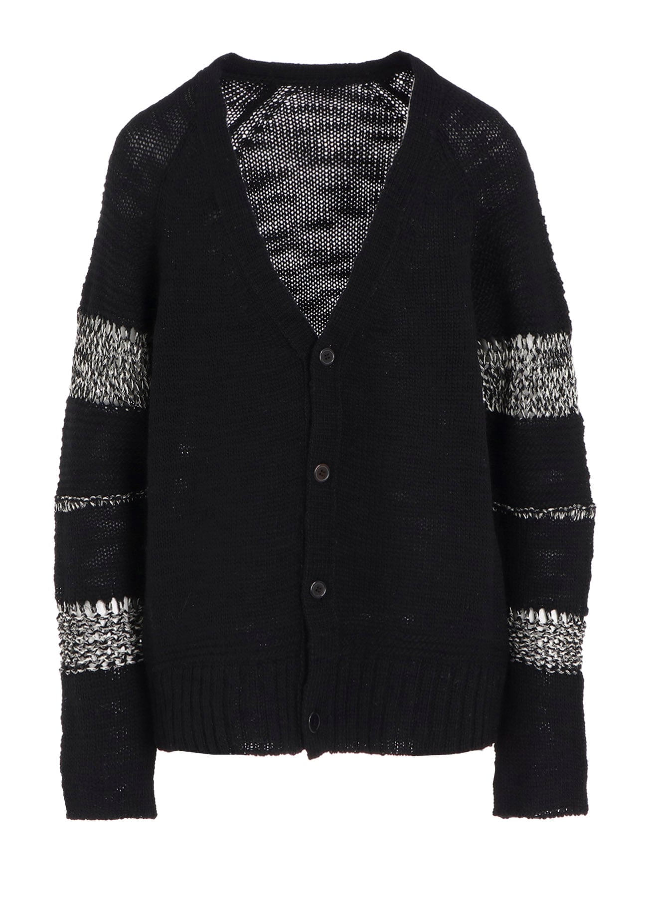 PLAIN STITCH COLOR COMBI V NECK CARDIGAN