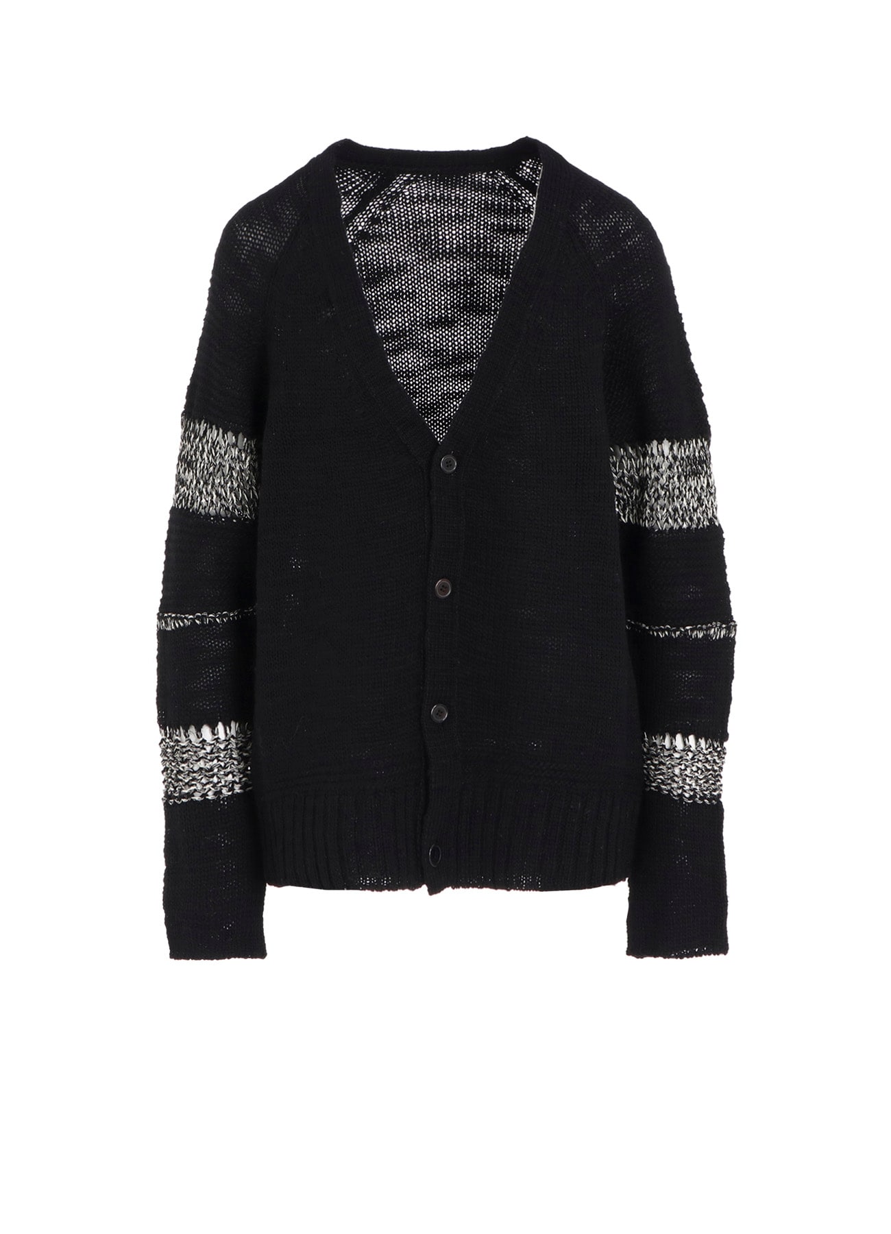 PLAIN STITCH COLOR COMBI V NECK CARDIGAN