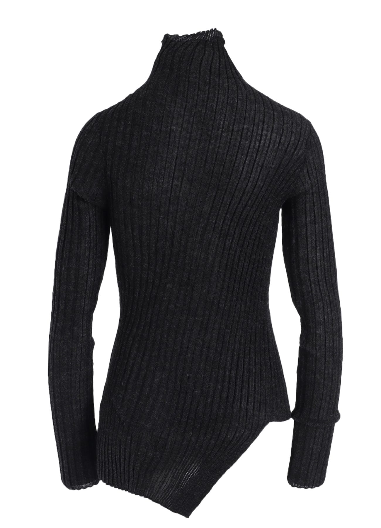 RIB DIAGONAL ZIP CARDIGAN
