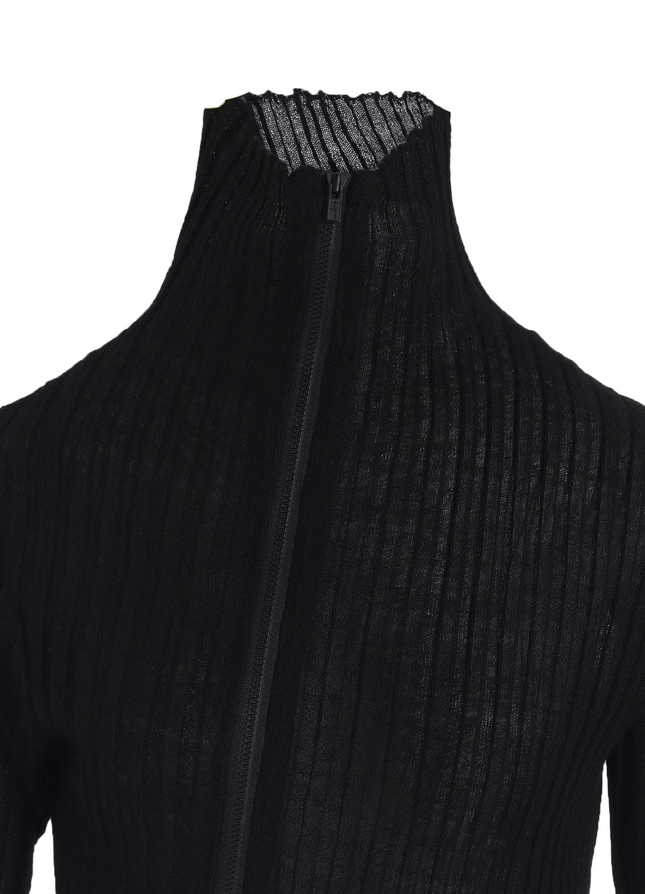 RIB DIAGONAL ZIP CARDIGAN