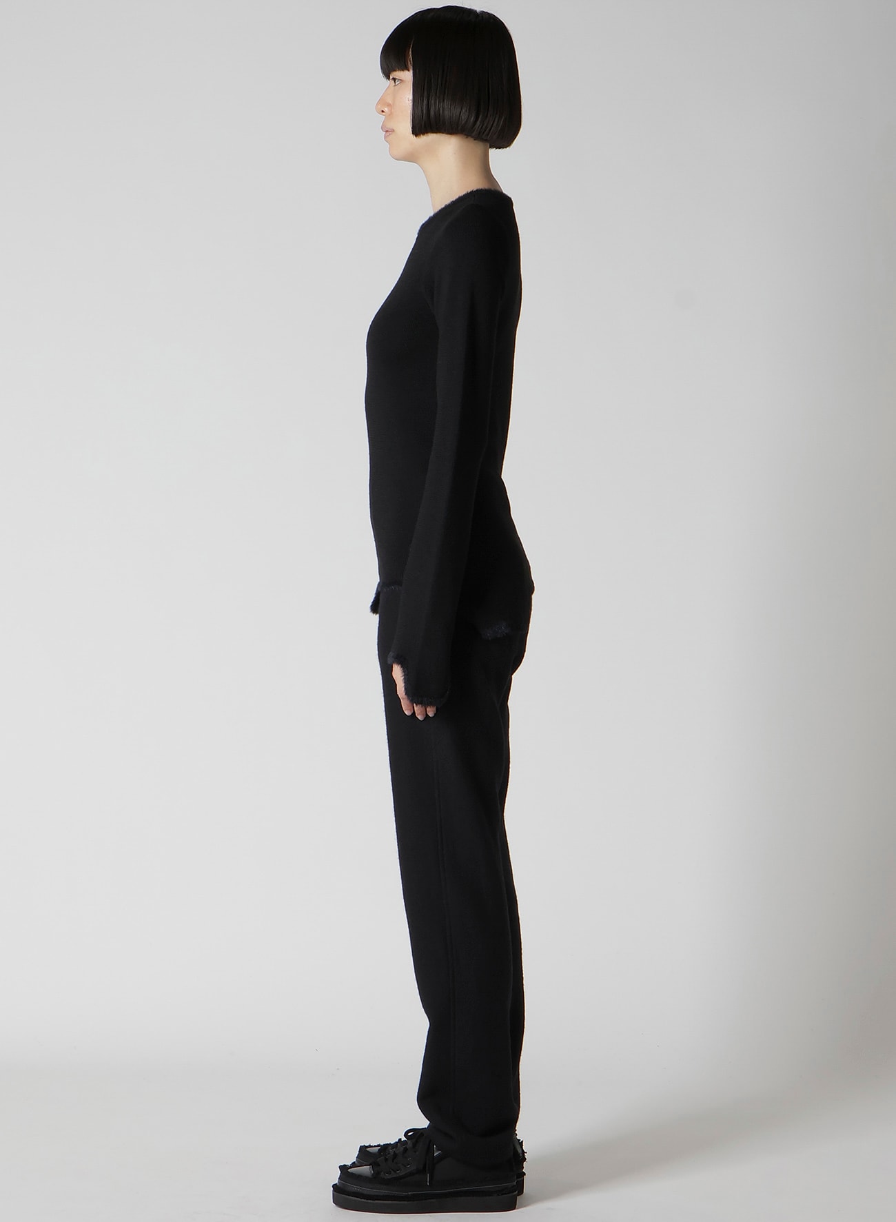 12G RIB JAGGED HEM ROUND NECK PO