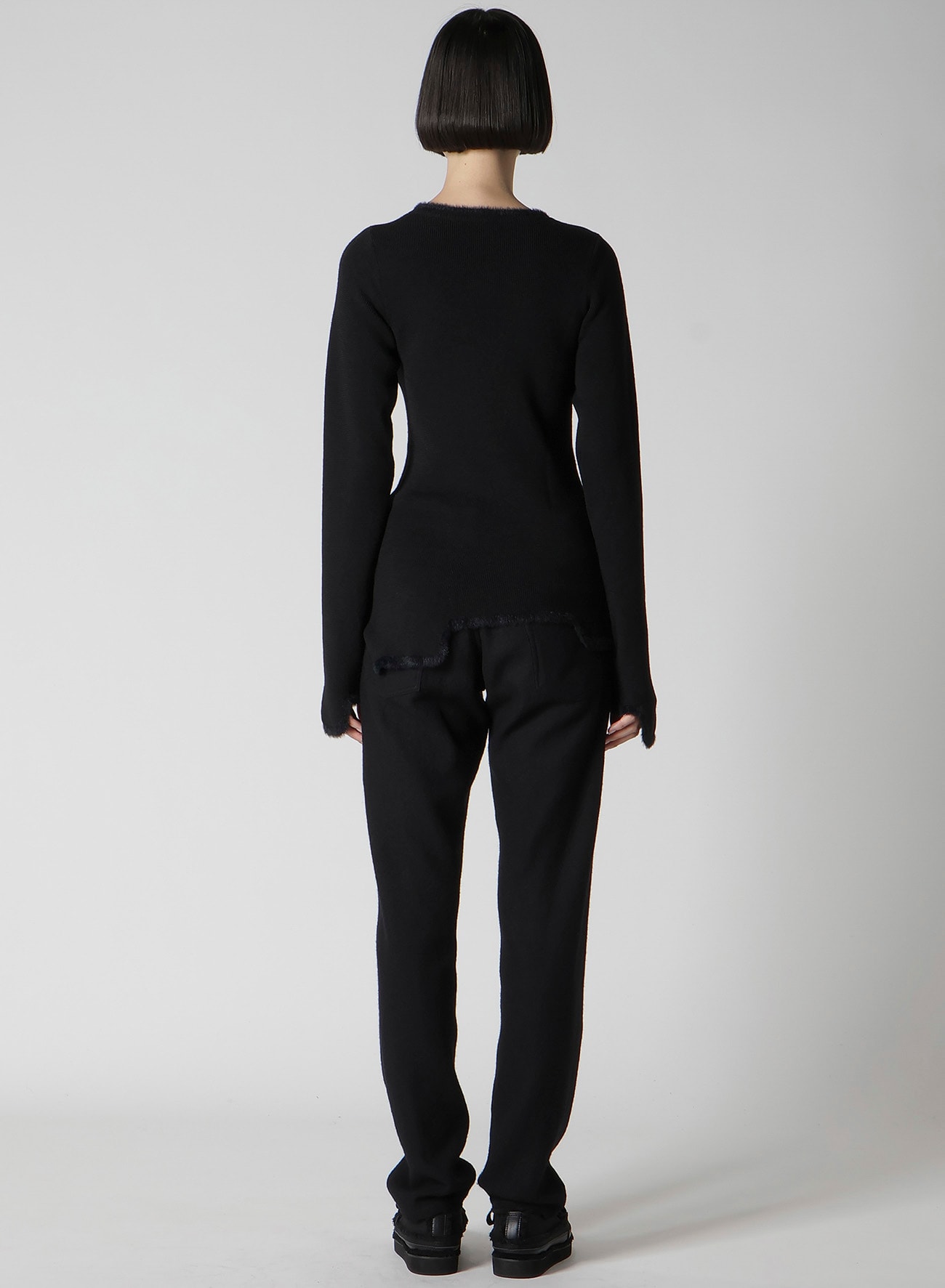 12G RIB JAGGED HEM ROUND NECK PO