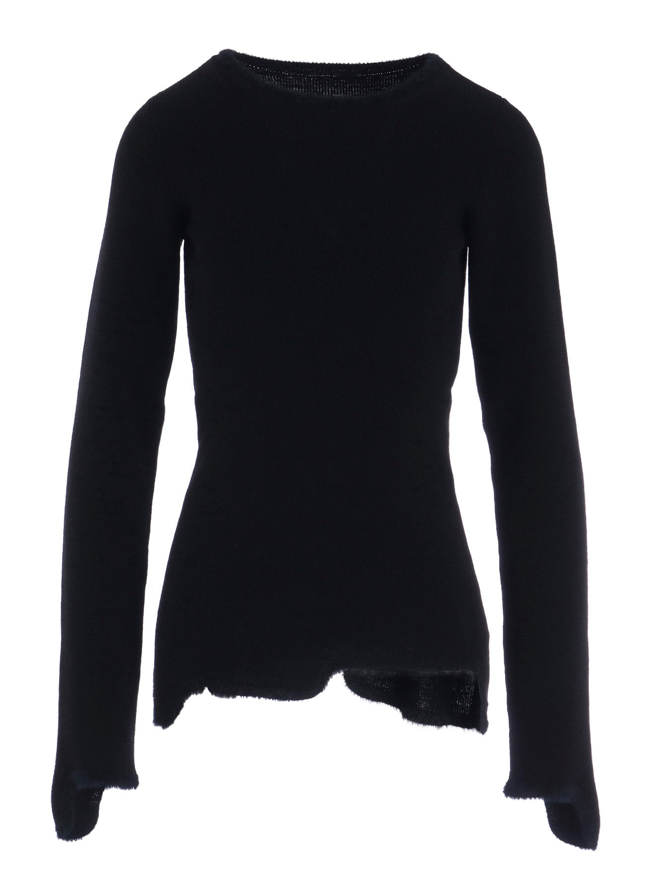 12G RIB JAGGED HEM ROUND NECK PO