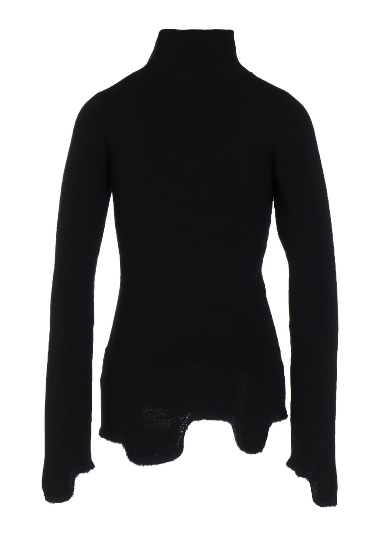 12G RIB JAGGED HEM HIGH NECK PO