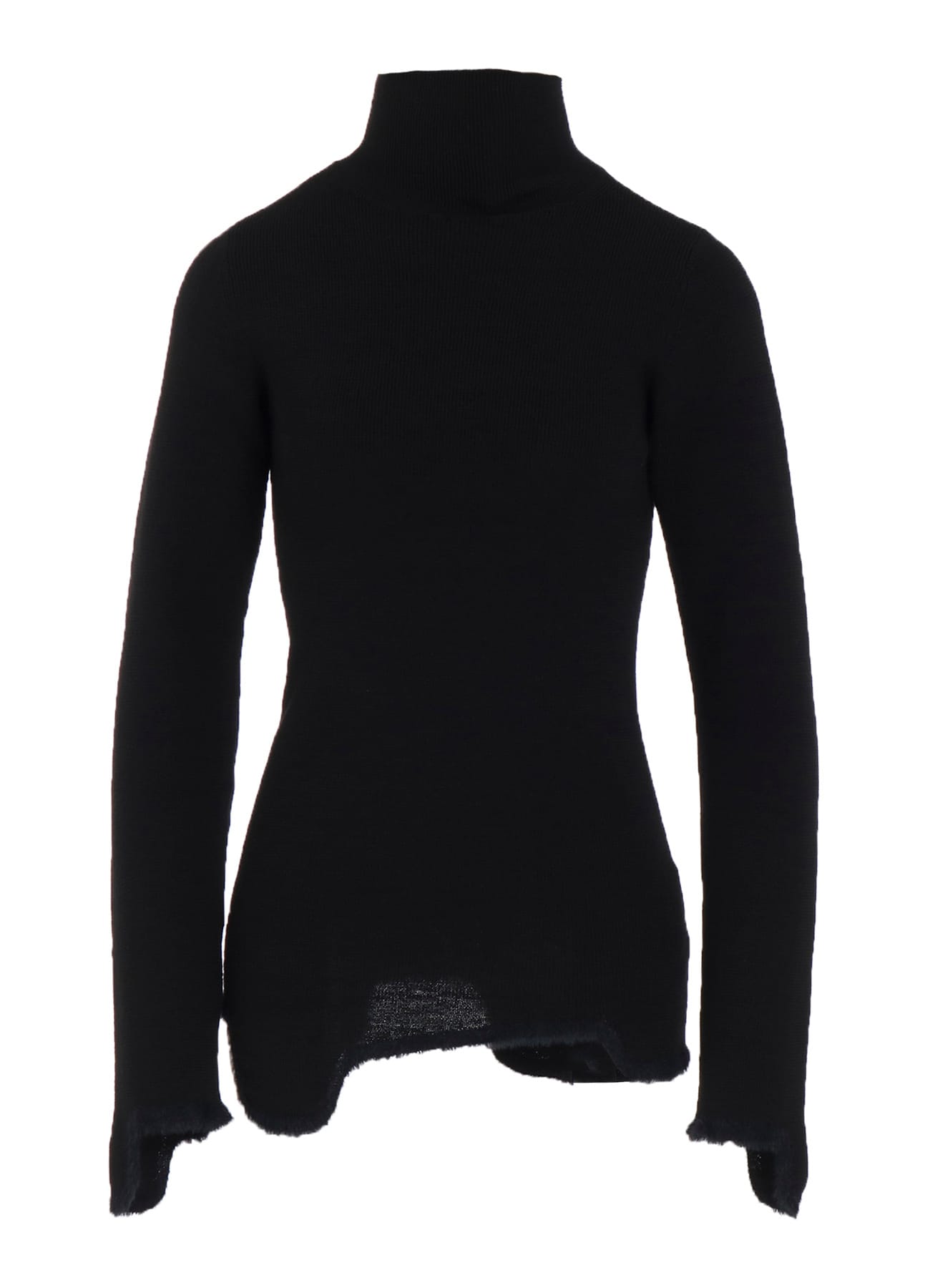 12G RIB JAGGED HEM HIGH NECK PO