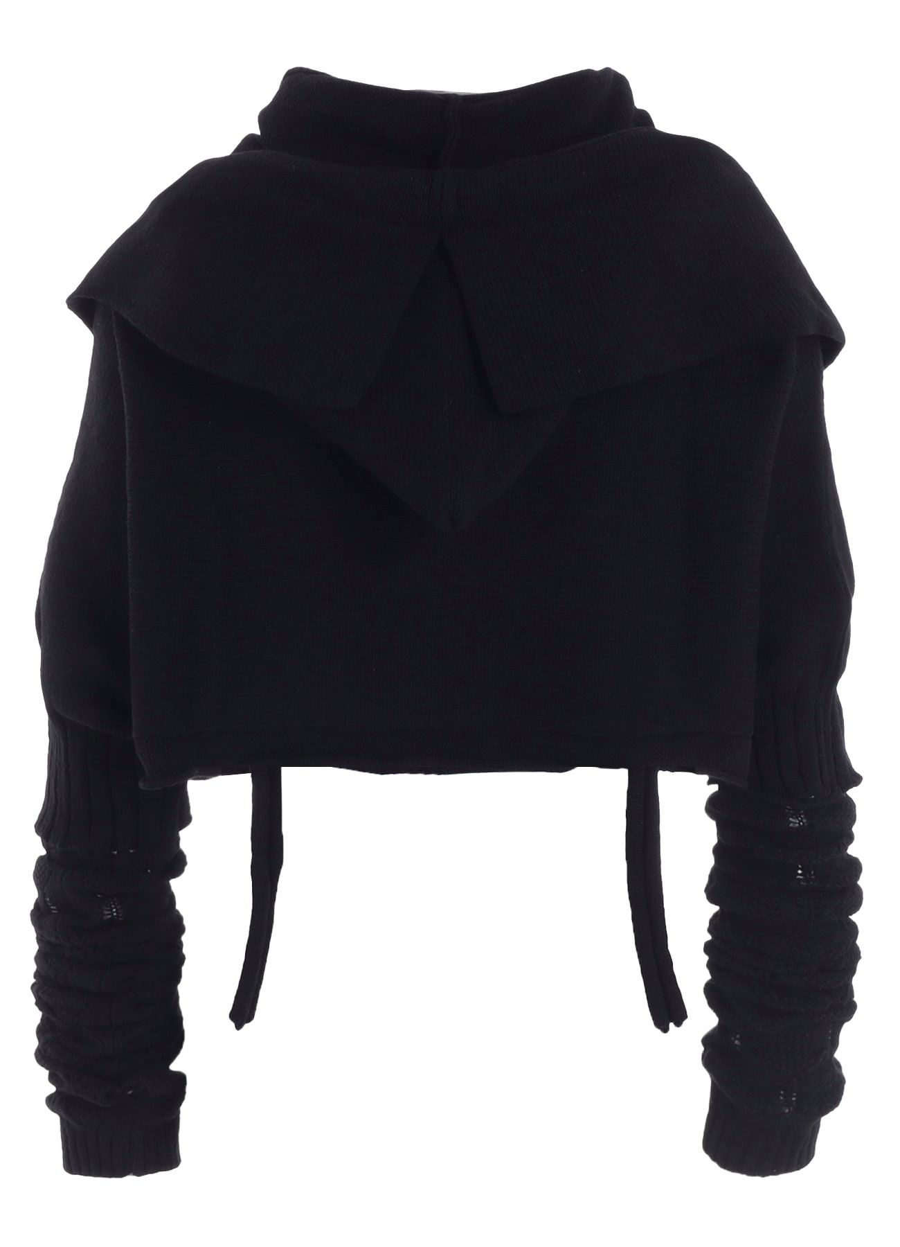 7G PLAIN STITCH LINKS CROPPED HOODIE PO W/ARM WARMERS