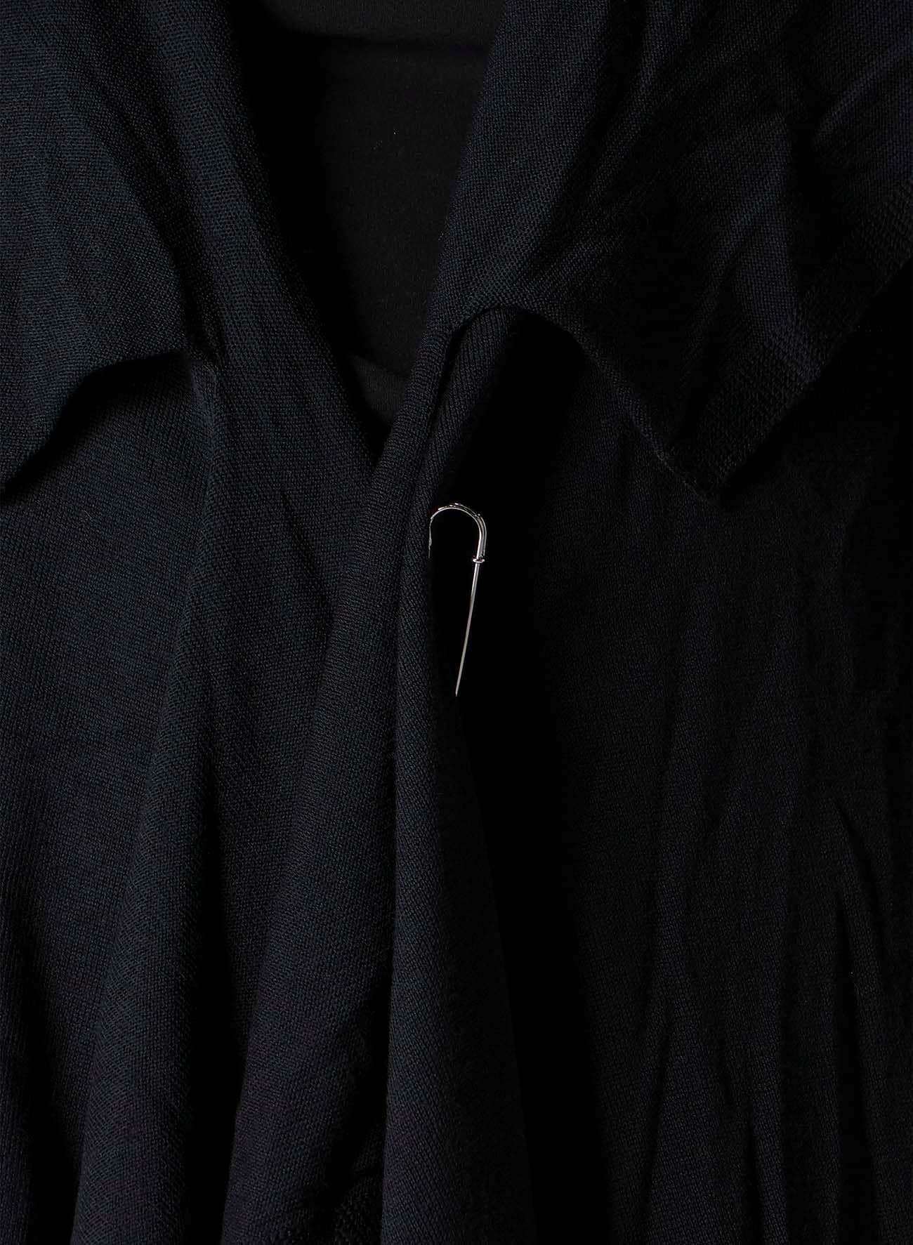 PLAIN STITCH+RIB DRAPED HOODIE VEST