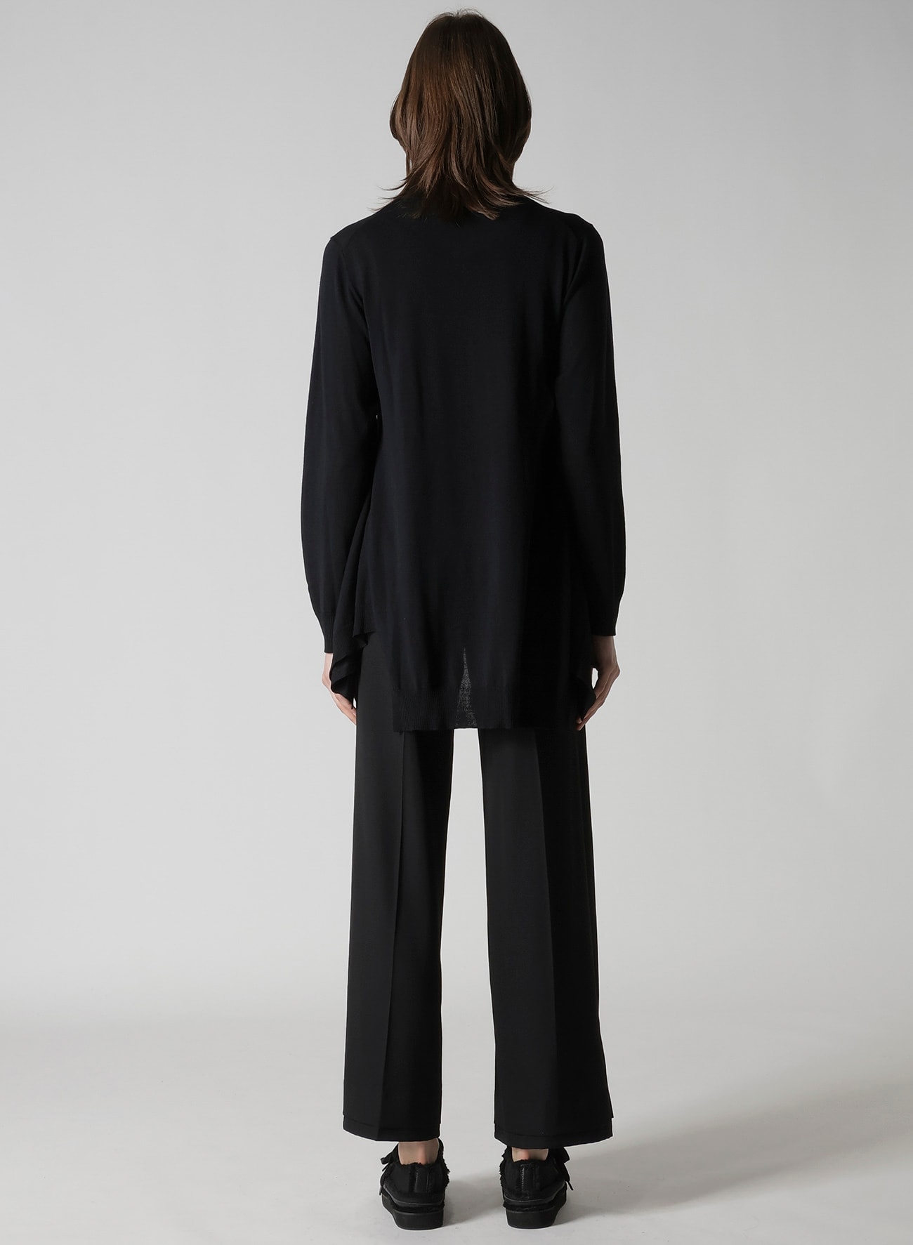 PLAIN STITCH+RIB DRAPED HIGH NECK PO