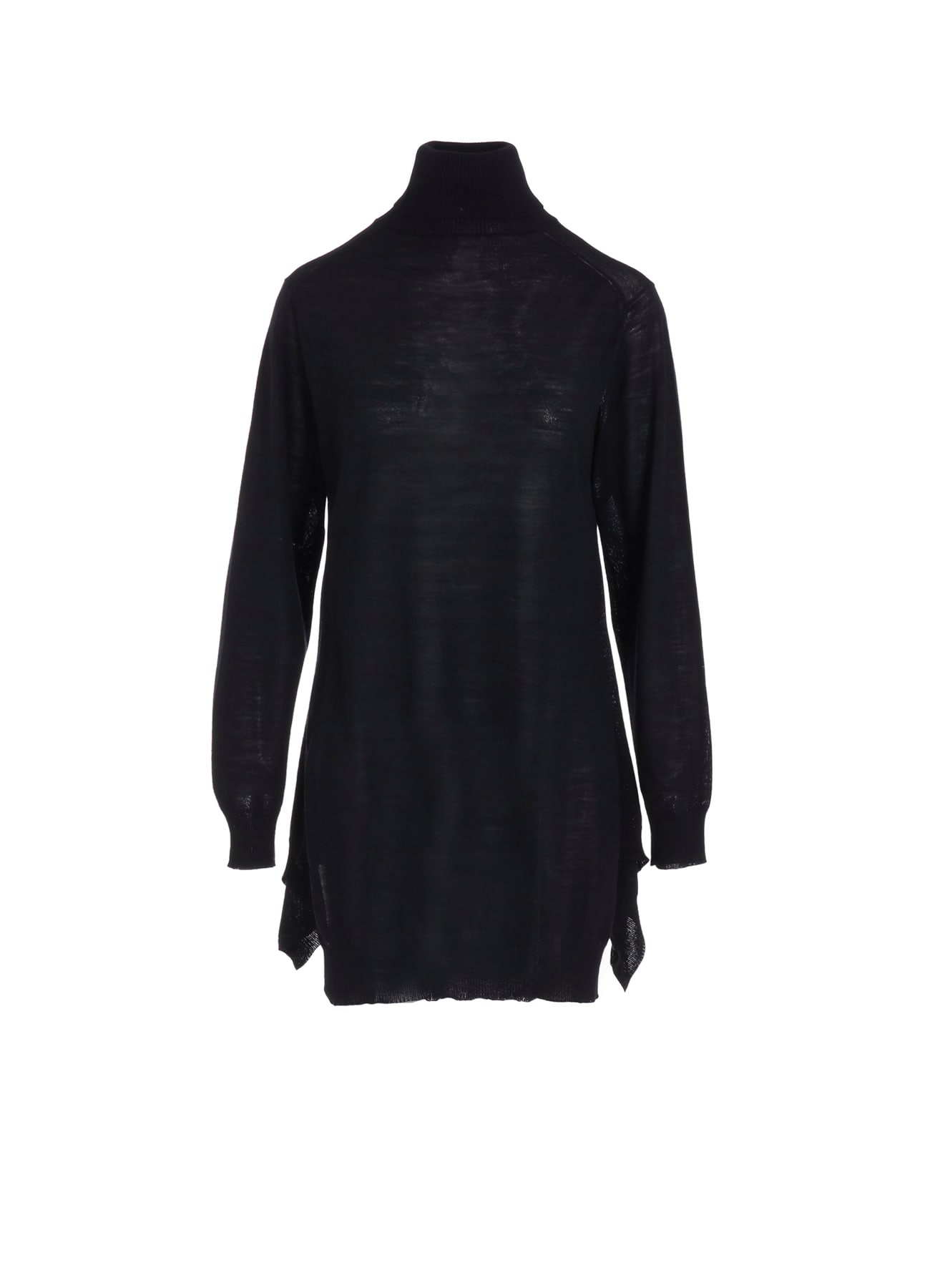 PLAIN STITCH+RIB DRAPED HIGH NECK PO