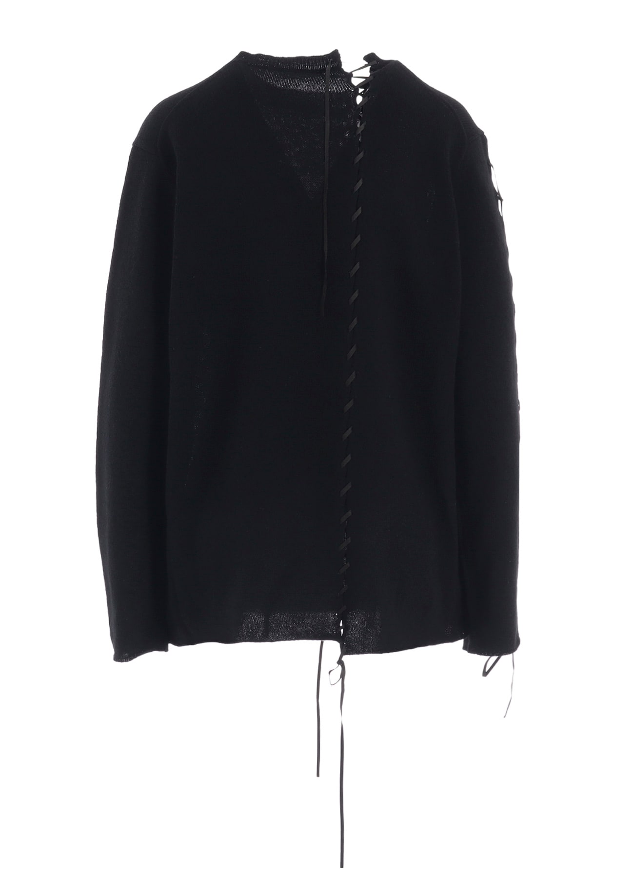 7G1P PLAIN STITCH+LEATHER STRING STRING ROUND NECK PO