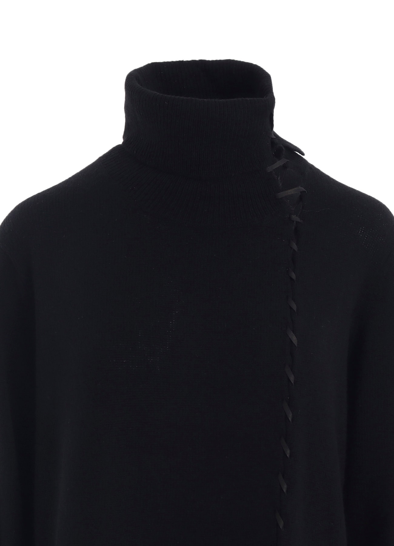 7G1P PLAIN STITCH+LEATHER STRING STRING HIGH NECK PO