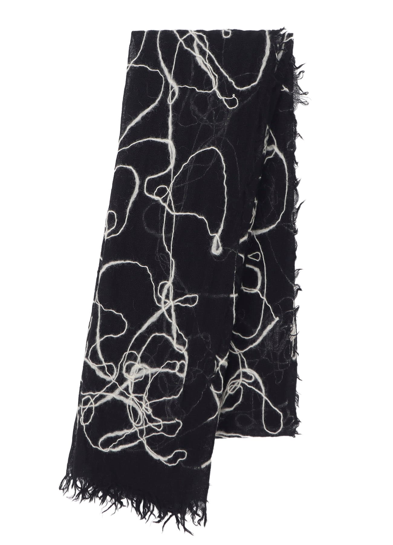 WOOL GAUZE NEEDLE PUNCH STOLE