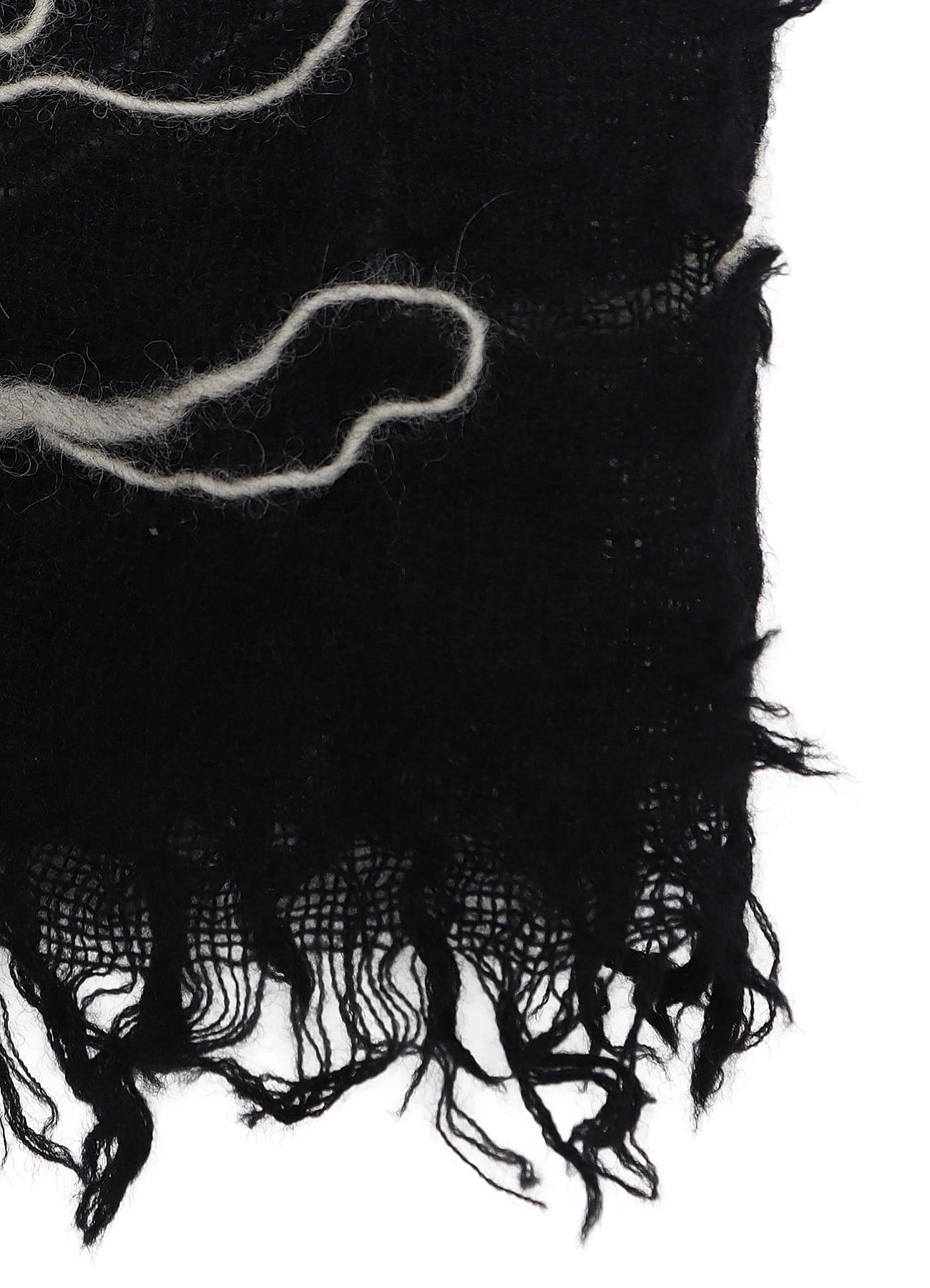 WOOL GAUZE NEEDLE PUNCH STOLE