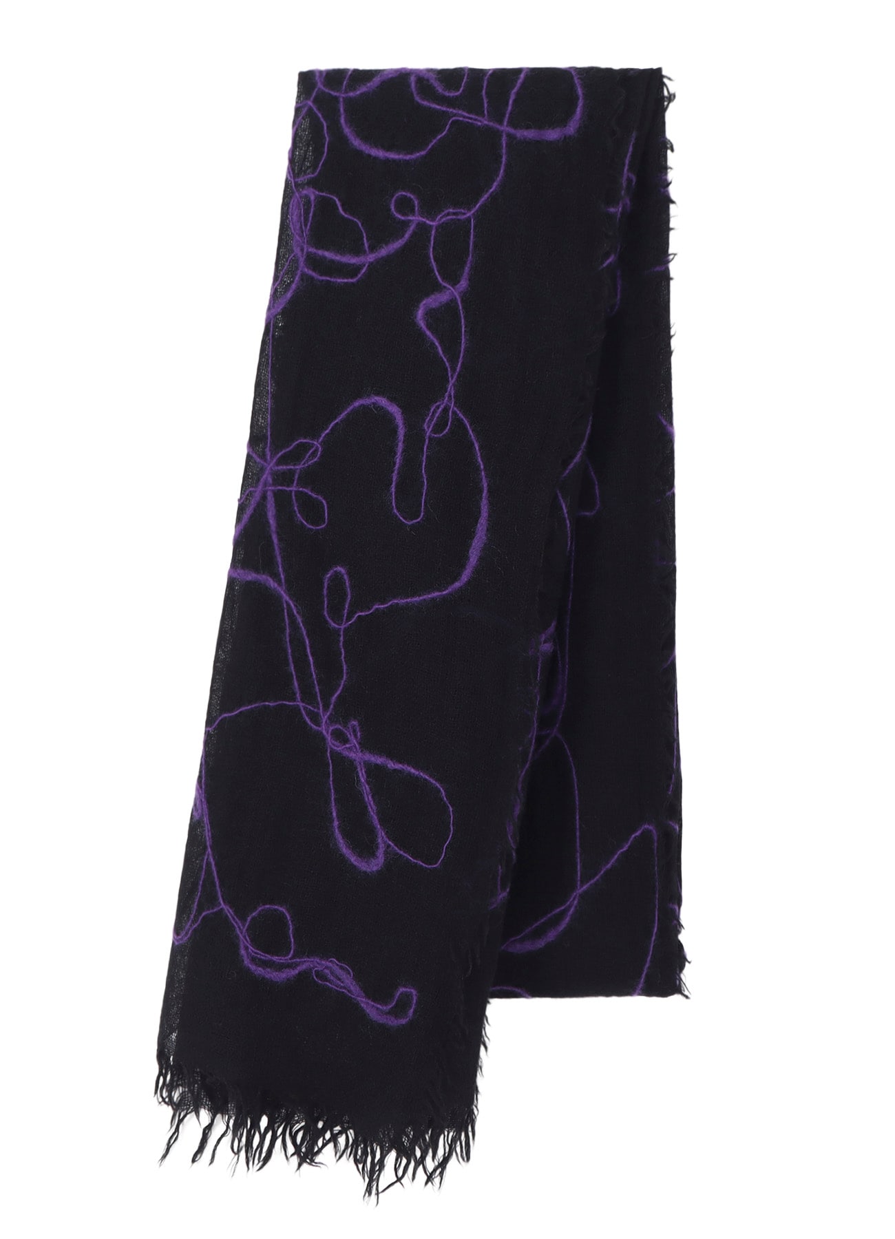 WOOL GAUZE NEEDLE PUNCH STOLE