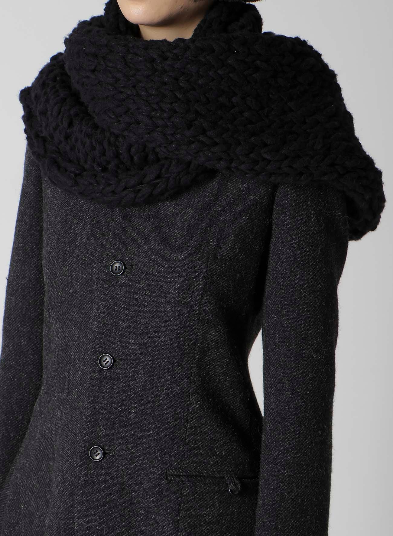 HAND-WOVEN SLABS/W KNIT SNOOD