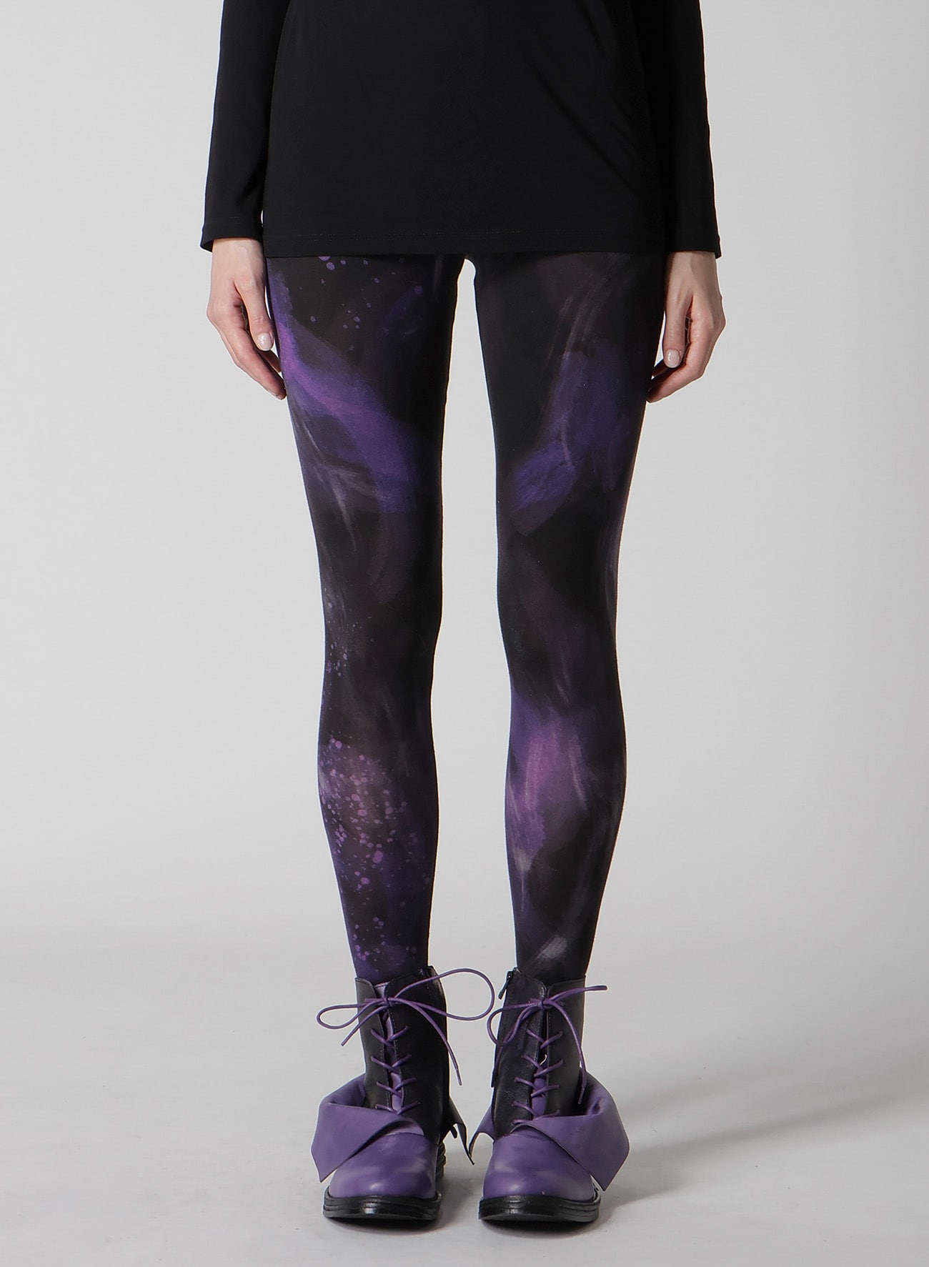 PURPLE A PATTERN BASIC LEGGINGS
