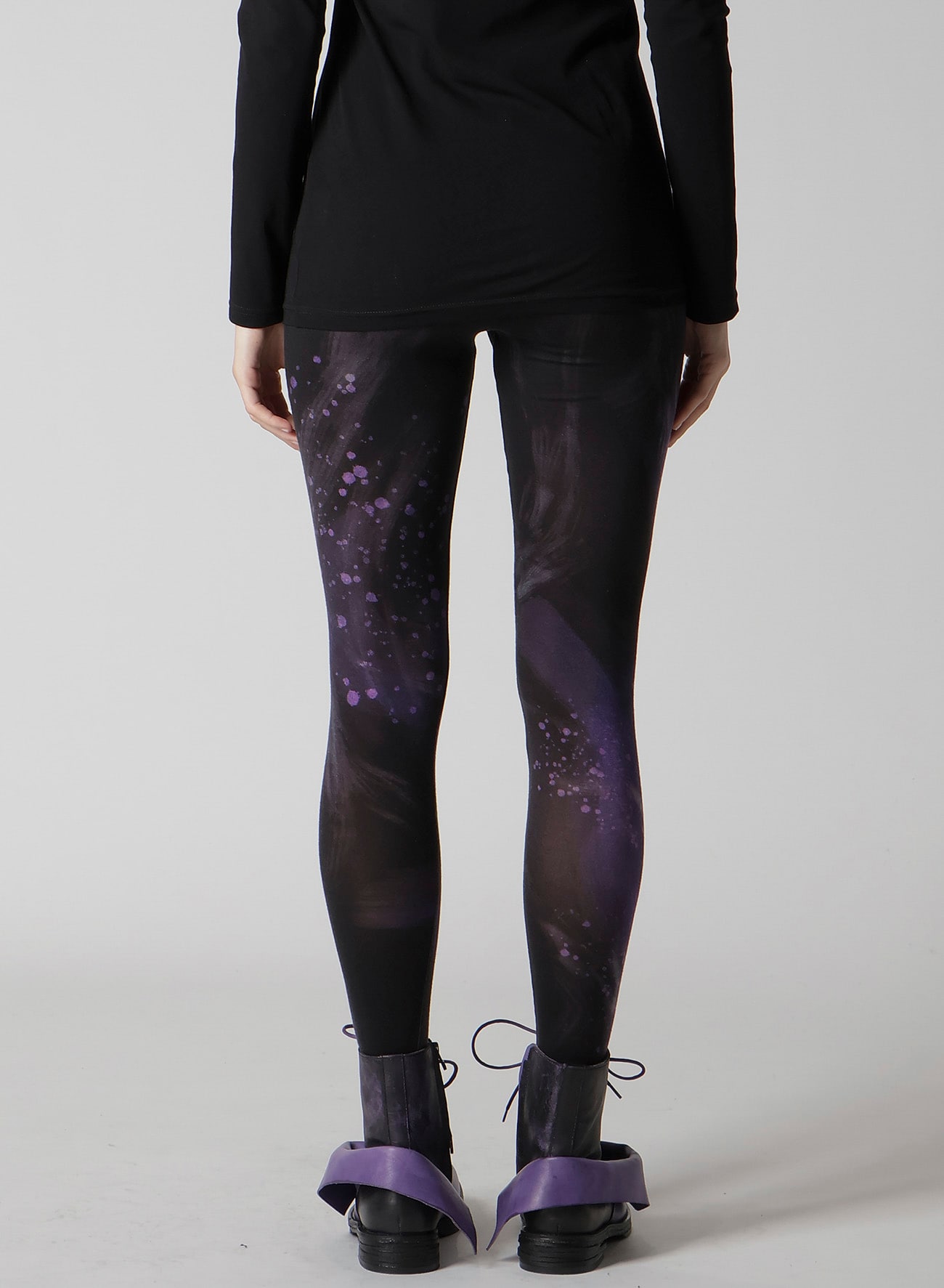PURPLE A PATTERN BASIC LEGGINGS